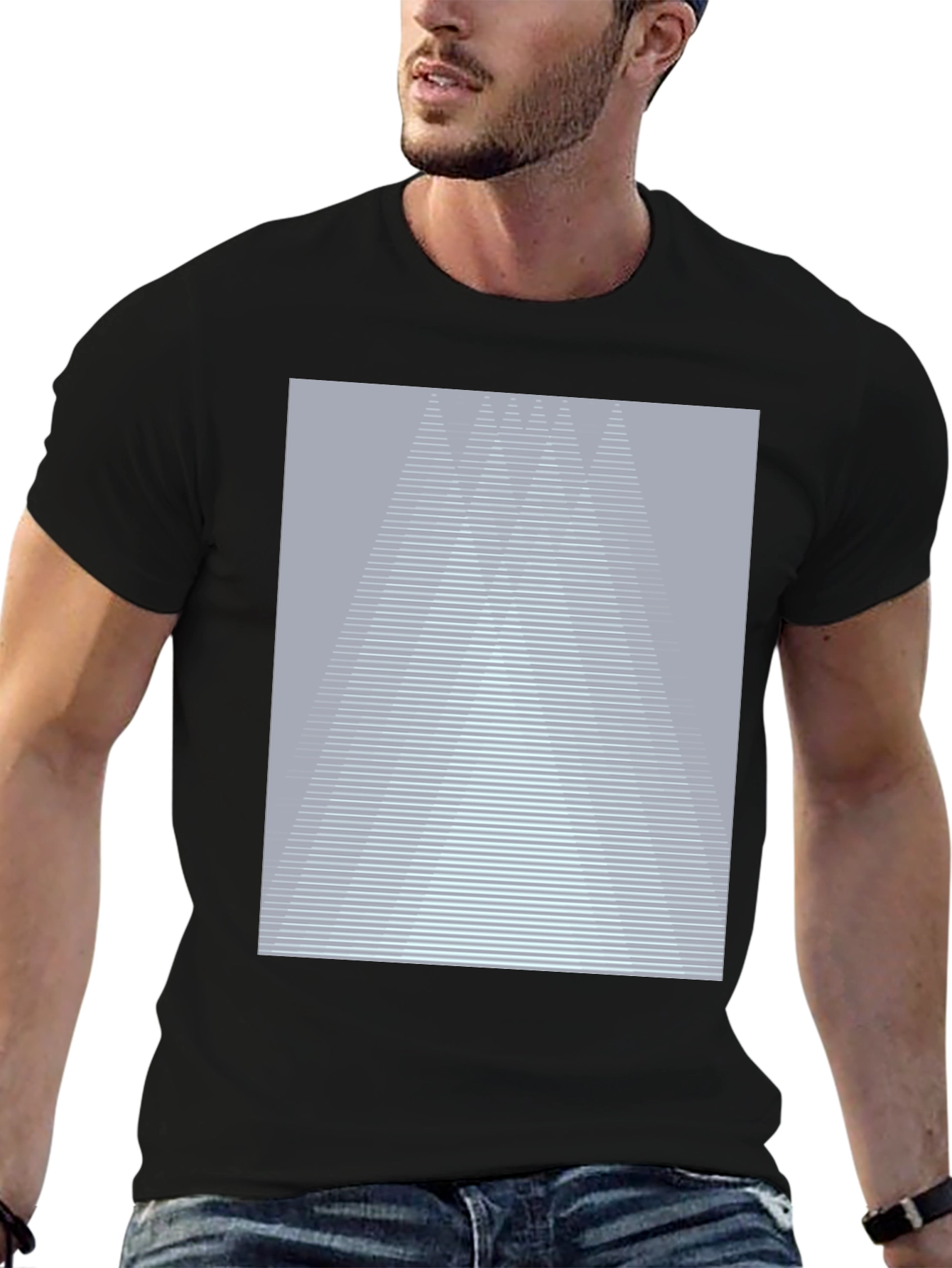 Abstract Geometric Graphic Tee - Modern Casual Shirt