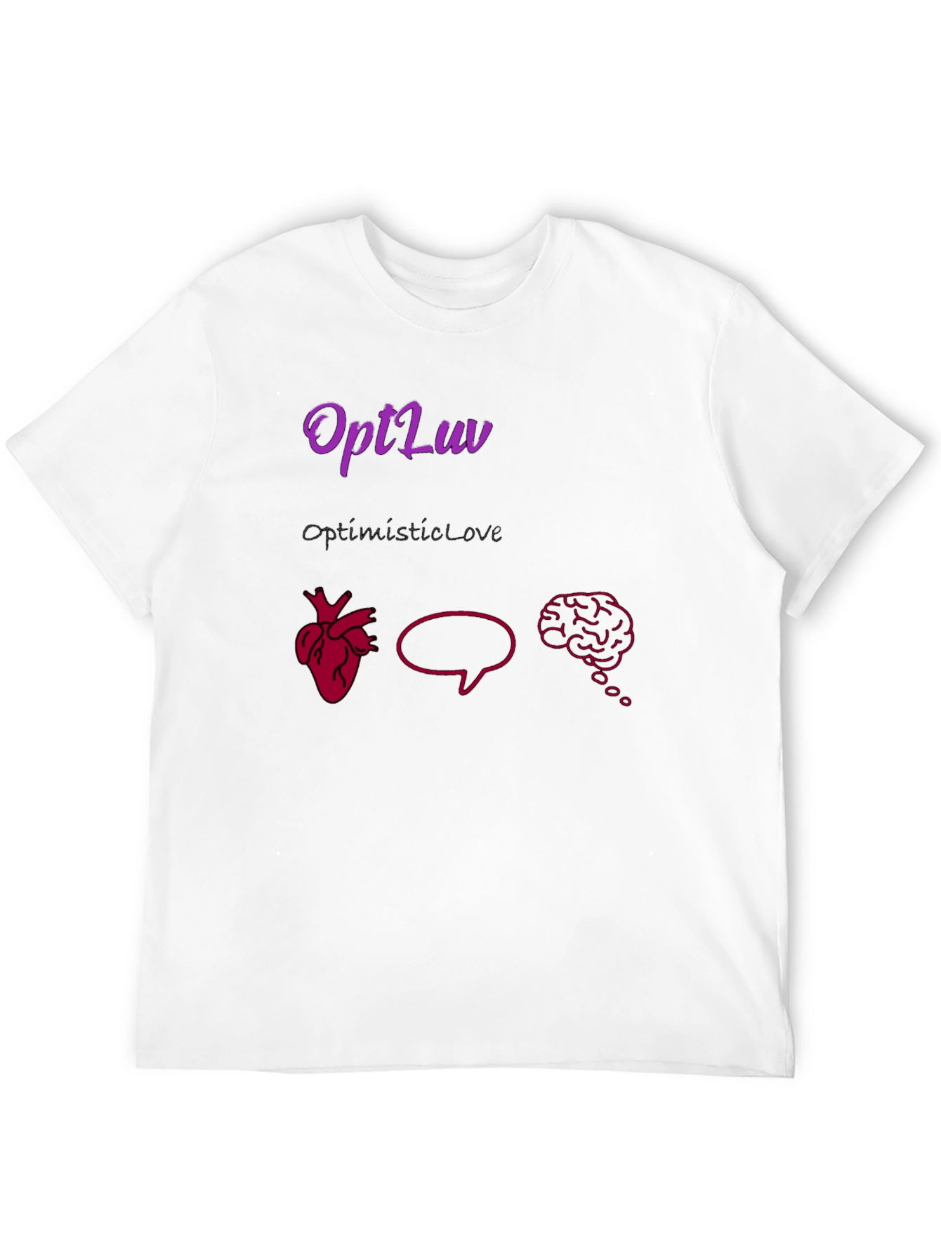 OptLuv Heart Mind Black Graphic T-Shirt