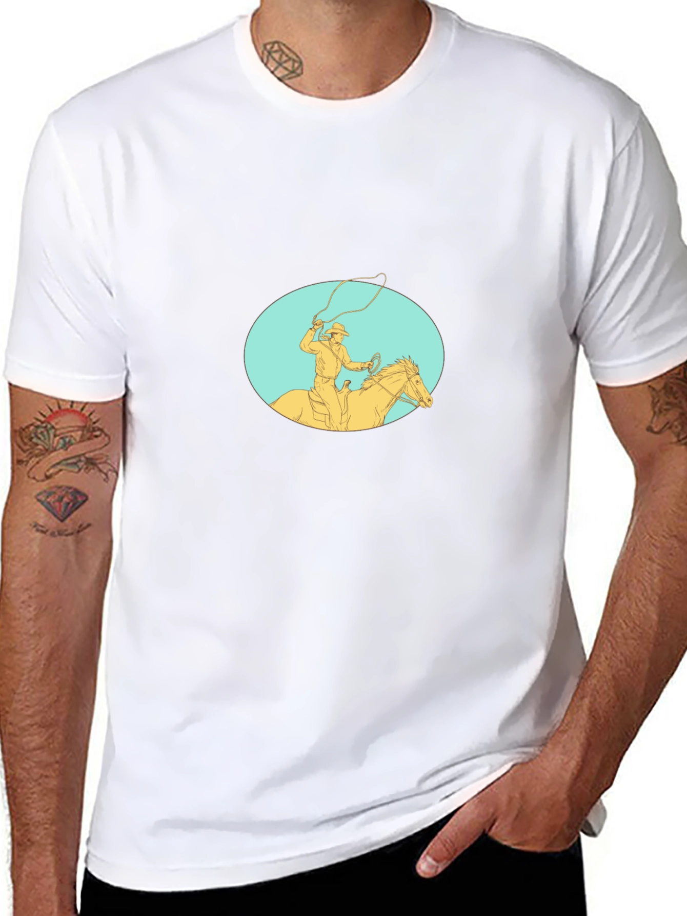 Cowboy Lasso T-Shirt - Black Tee