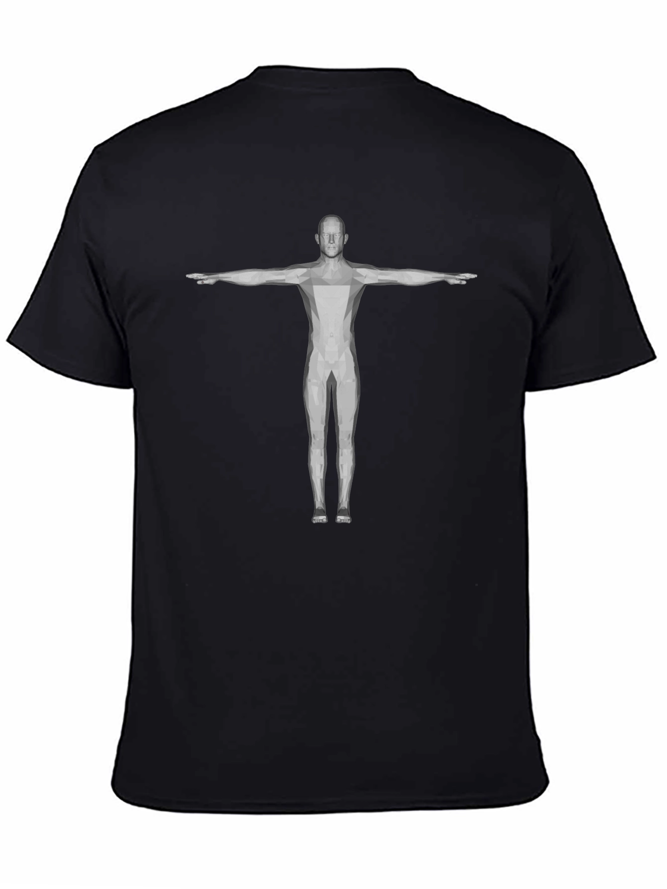 Geometric Human Figure Black T-Shirt