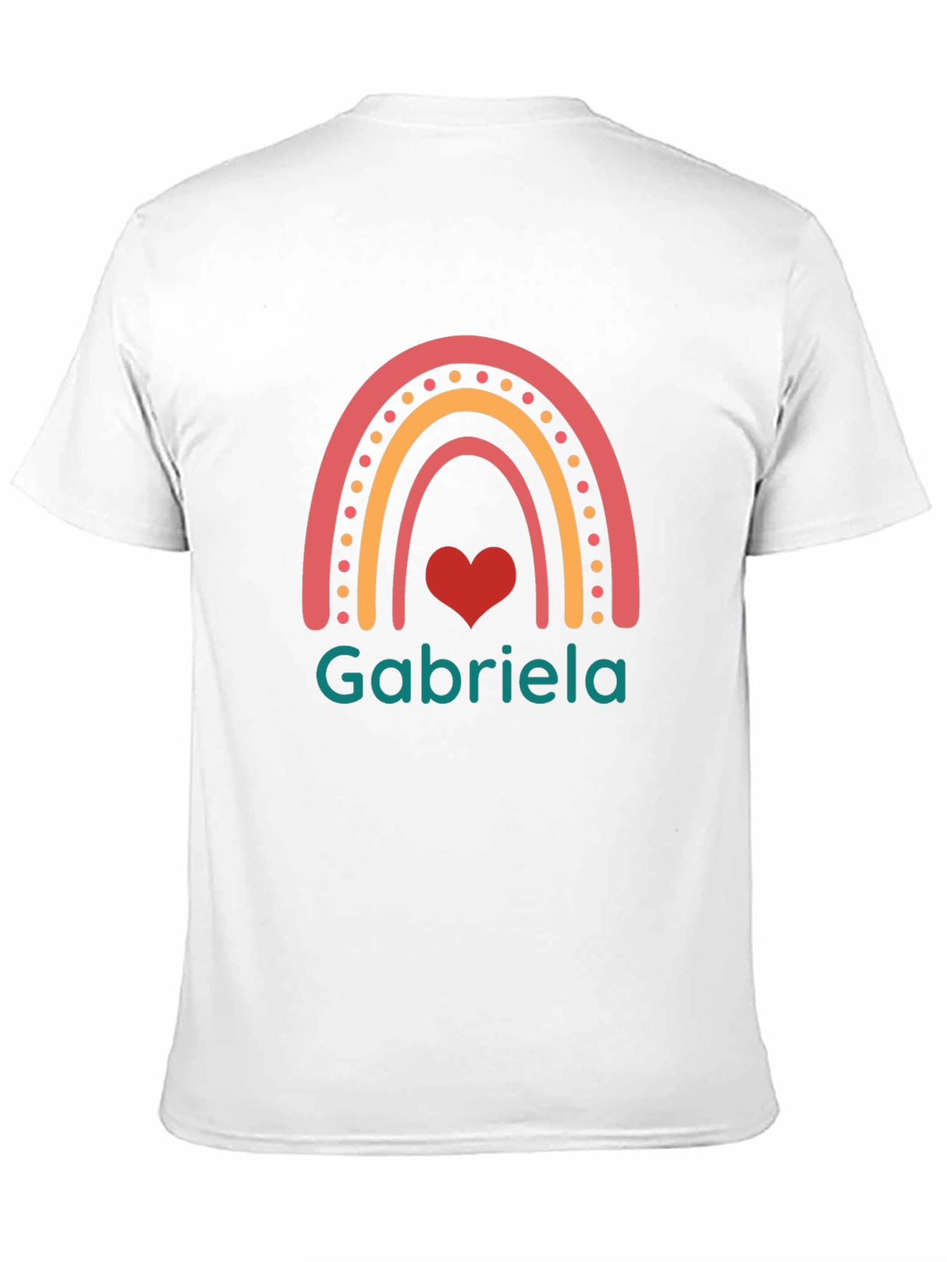 Personalized Rainbow Gabriela Heart Black T-Shirt