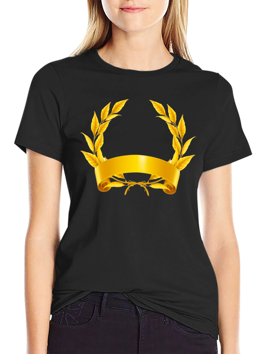 Gold Laurel Wreath Graphic T-Shirt