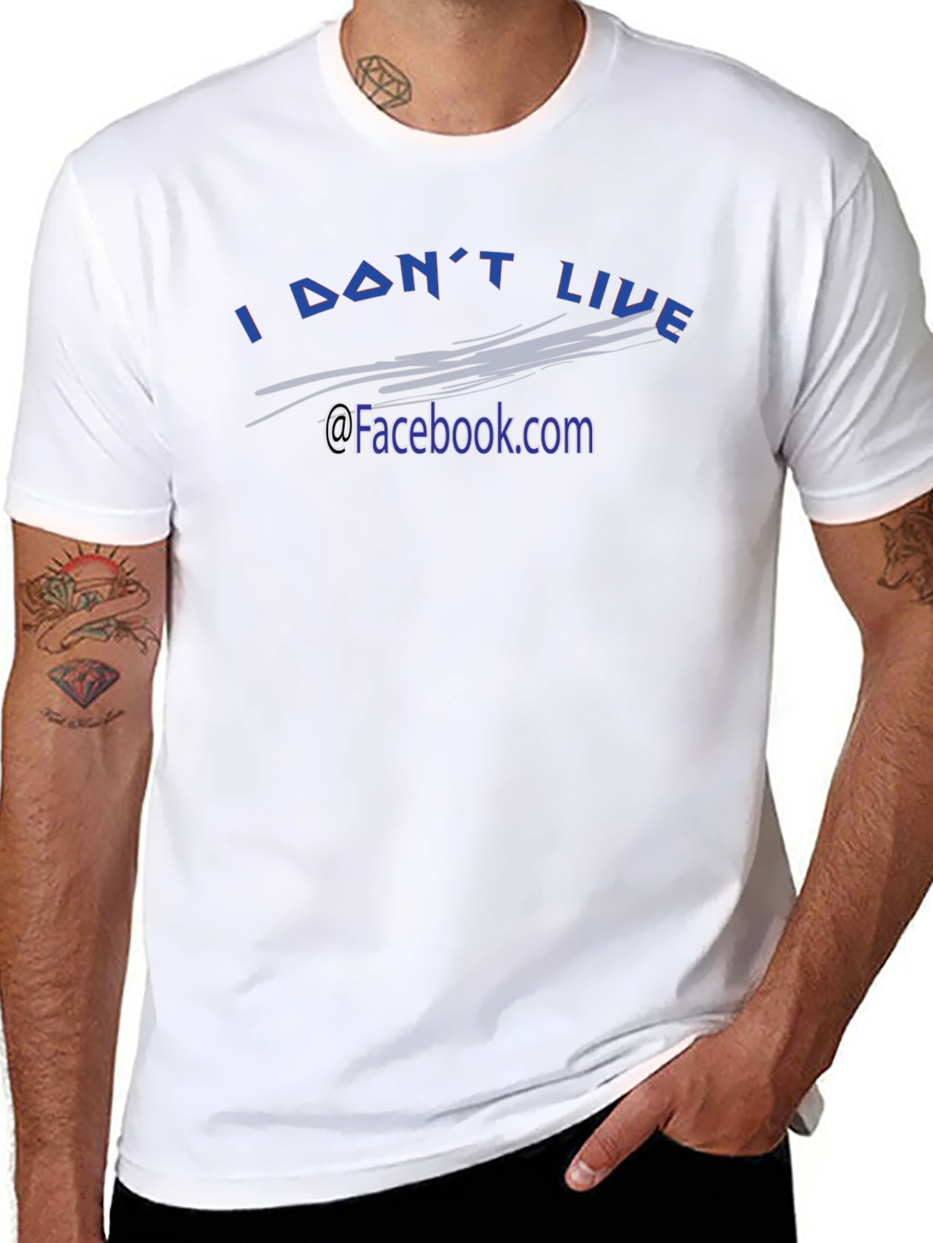 I Dont Live @Facebook.com Black Tee