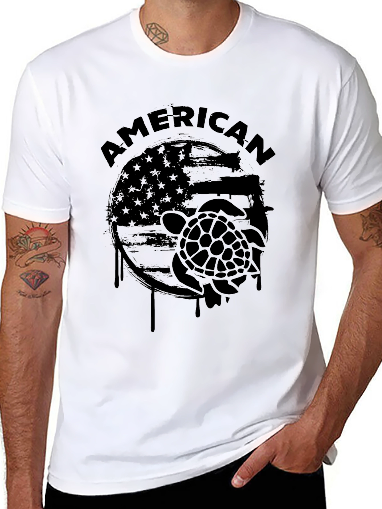 American Turtle Graphic T-Shirt
