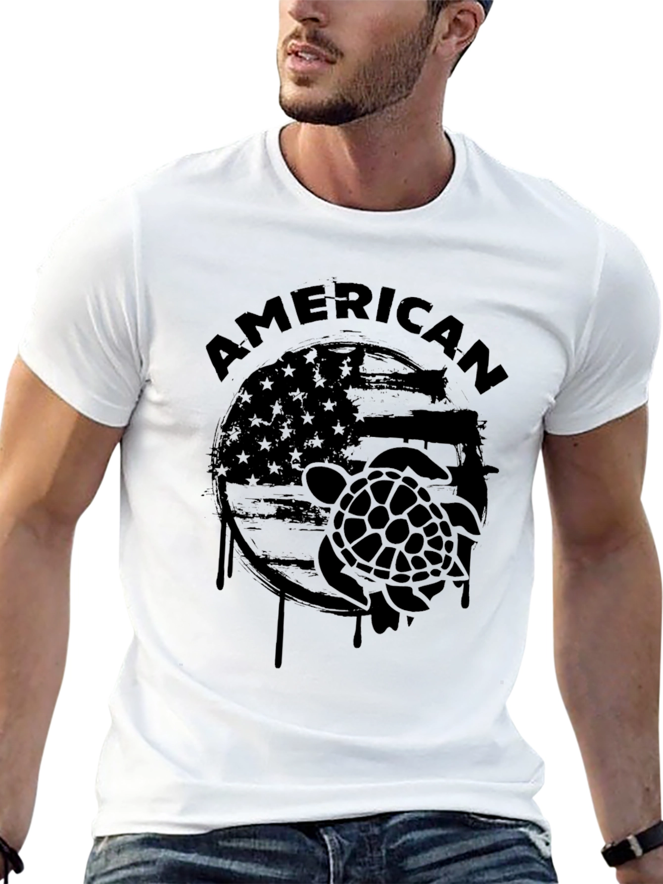 American Turtle Graphic T-Shirt