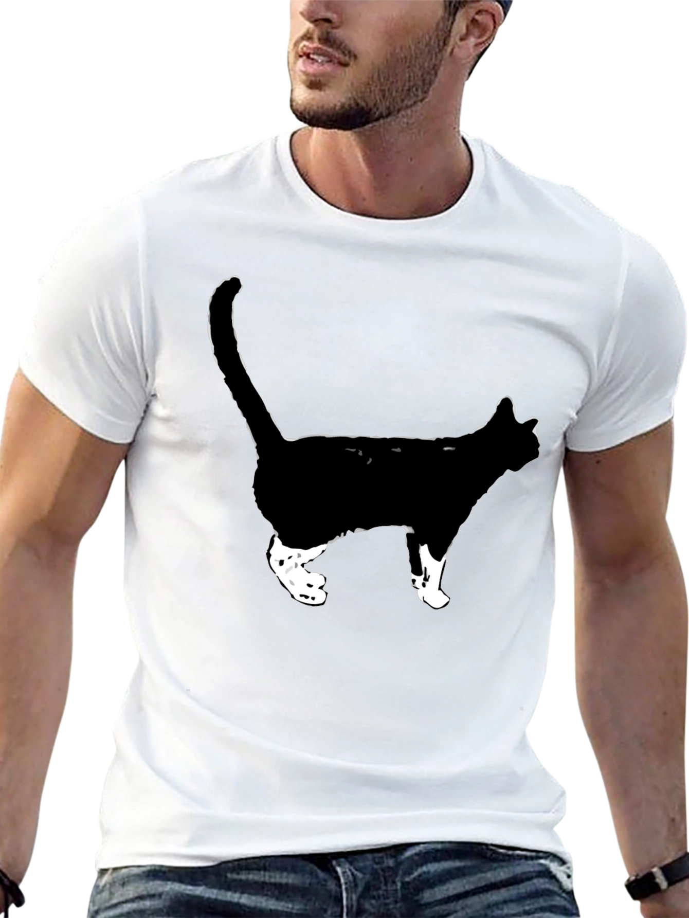 Cool Cat Graphic Tee - Black
