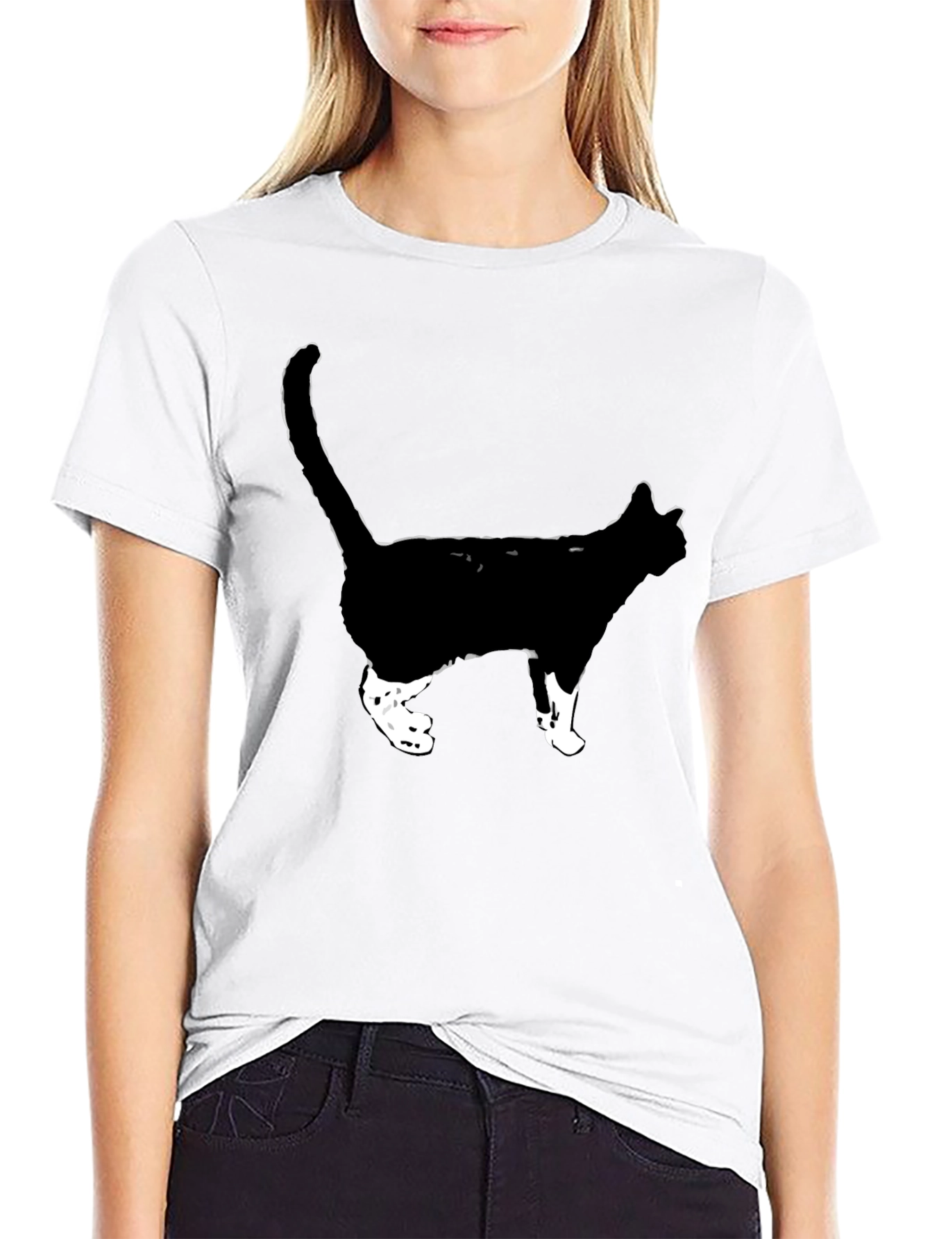 Cool Cat Graphic Tee - Black