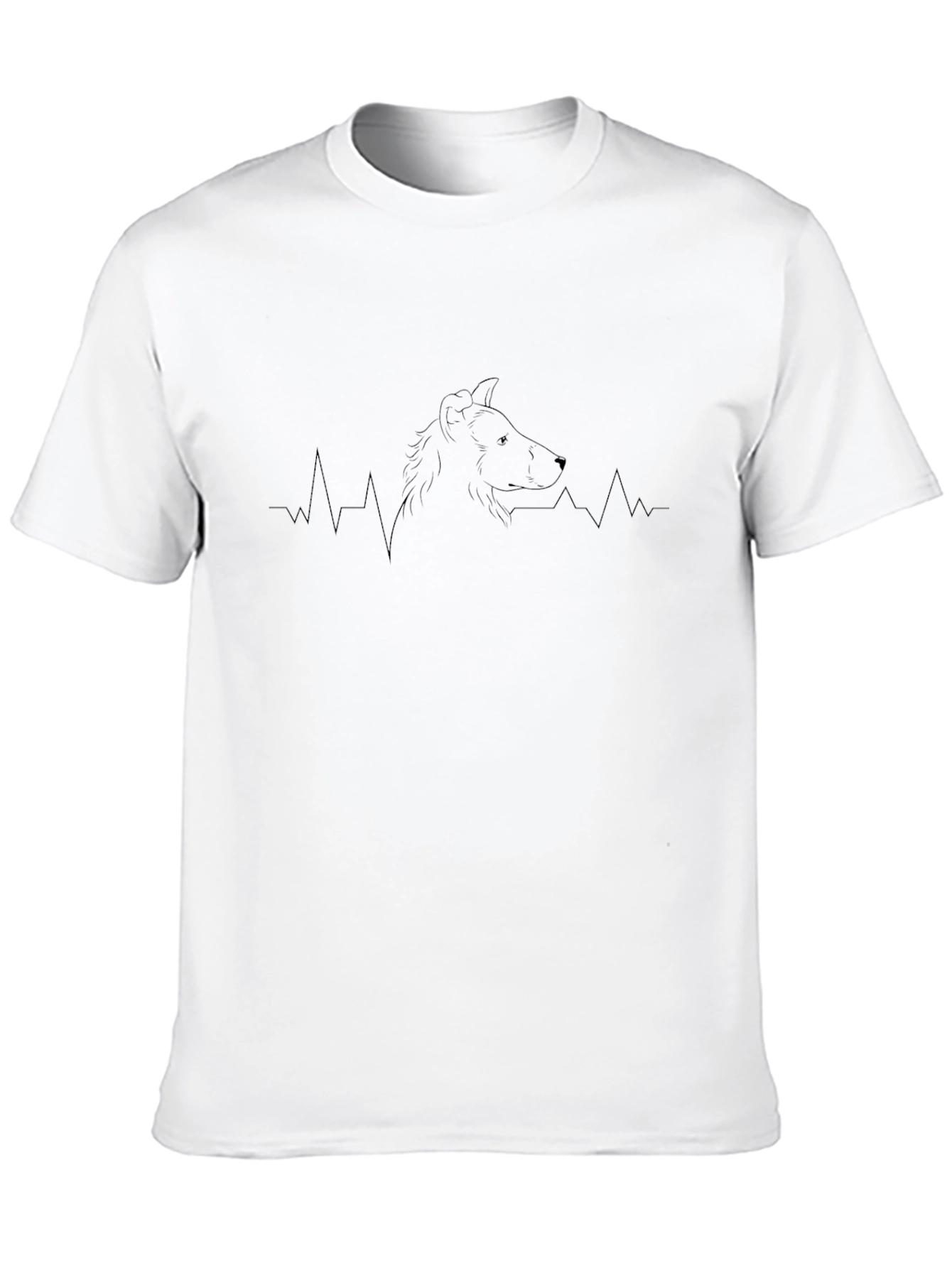 Minimalist Dog Breed Heartbeat T-Shirt - Black