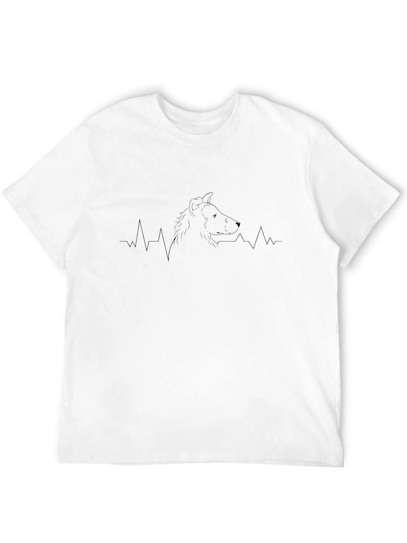 Minimalist Dog Breed Heartbeat T-Shirt - Black