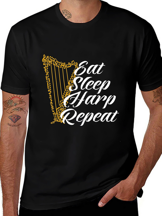 Eat Sleep Harp Repeat Graphic Tee