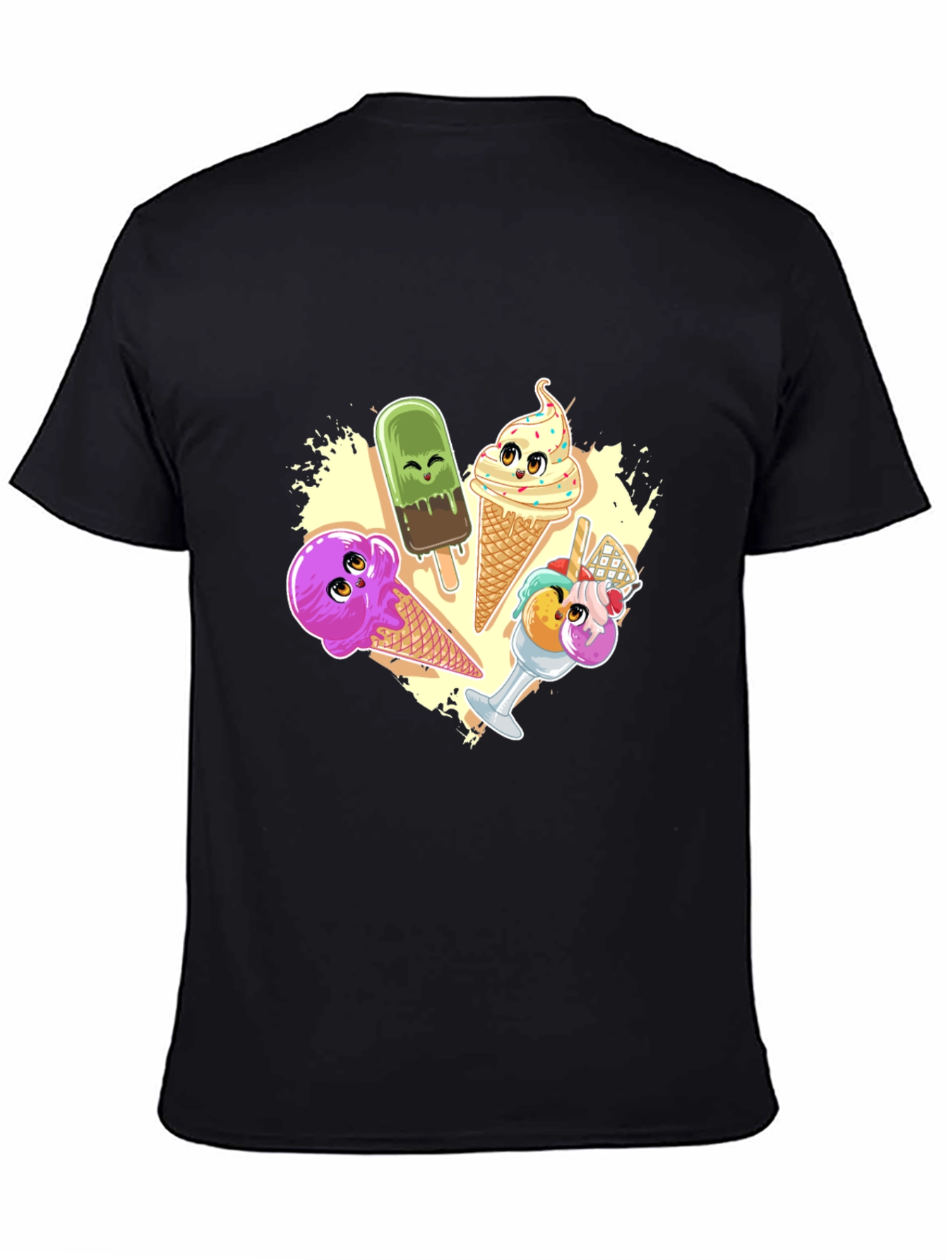 Cute Cartoon Ice Cream Graphic T-Shirt