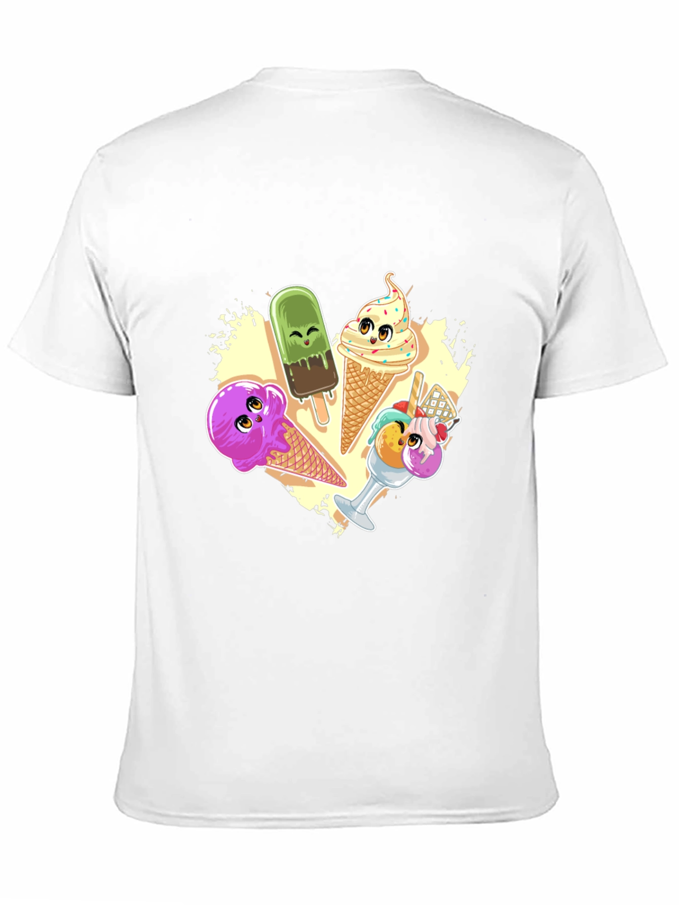 Cute Cartoon Ice Cream Graphic T-Shirt