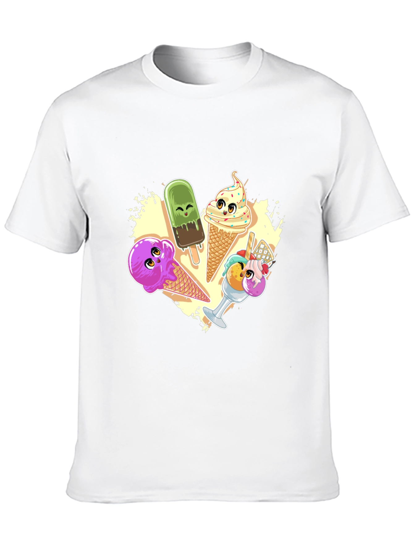 Cute Cartoon Ice Cream Graphic T-Shirt
