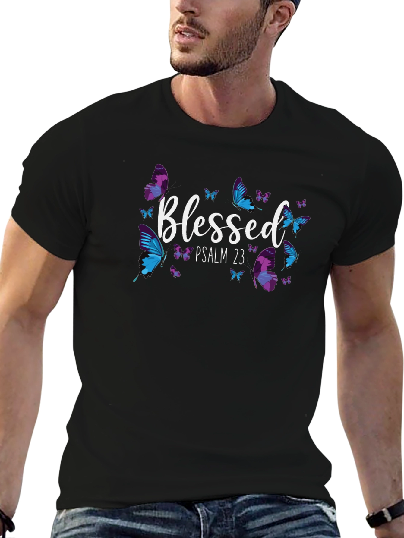 Blessed Psalm 23 Butterfly T-Shirt