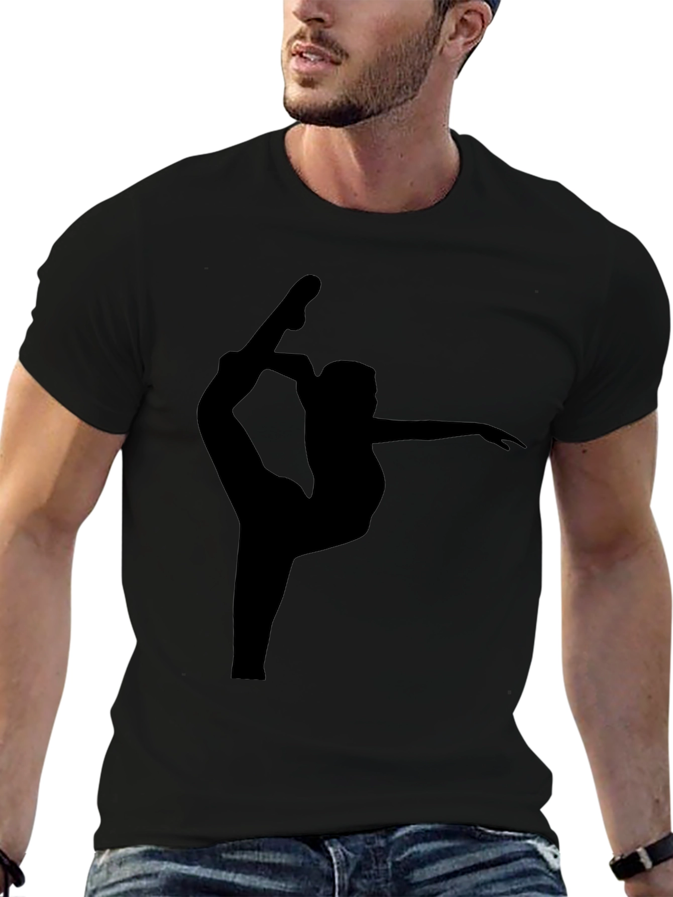 Gymnast Silhouette Black T-Shirt