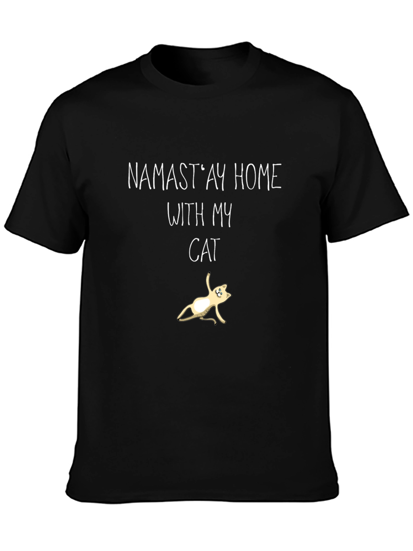 Namastay Home Cat Graphic Tee - Black
