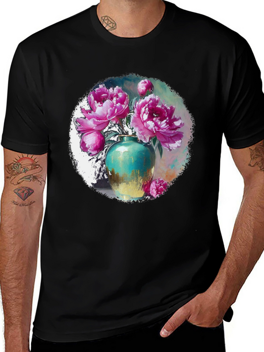 Floral Vase Graphic Tee - Unique Style