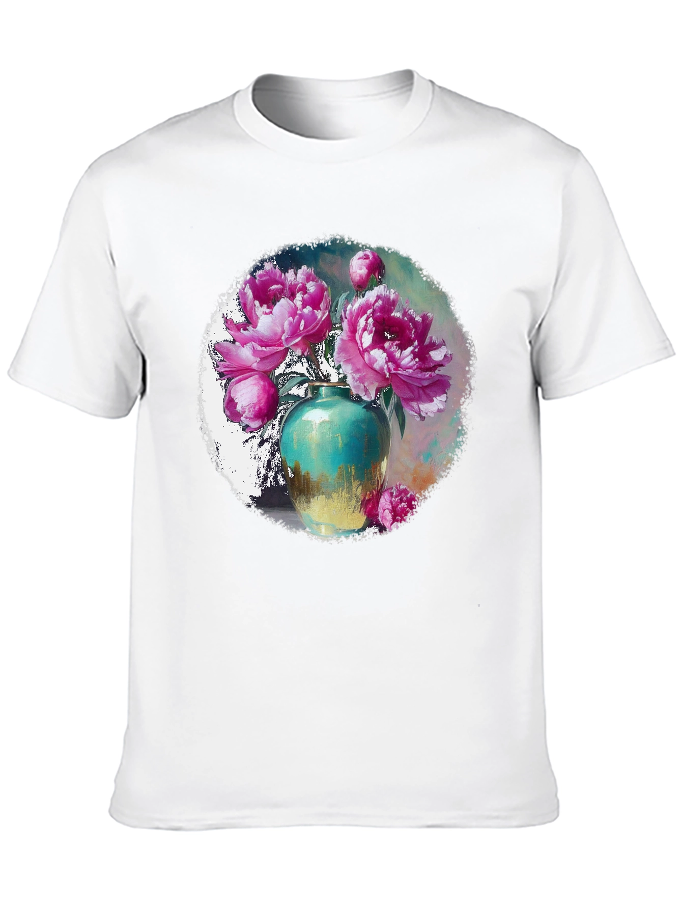Floral Vase Graphic Tee - Unique Style