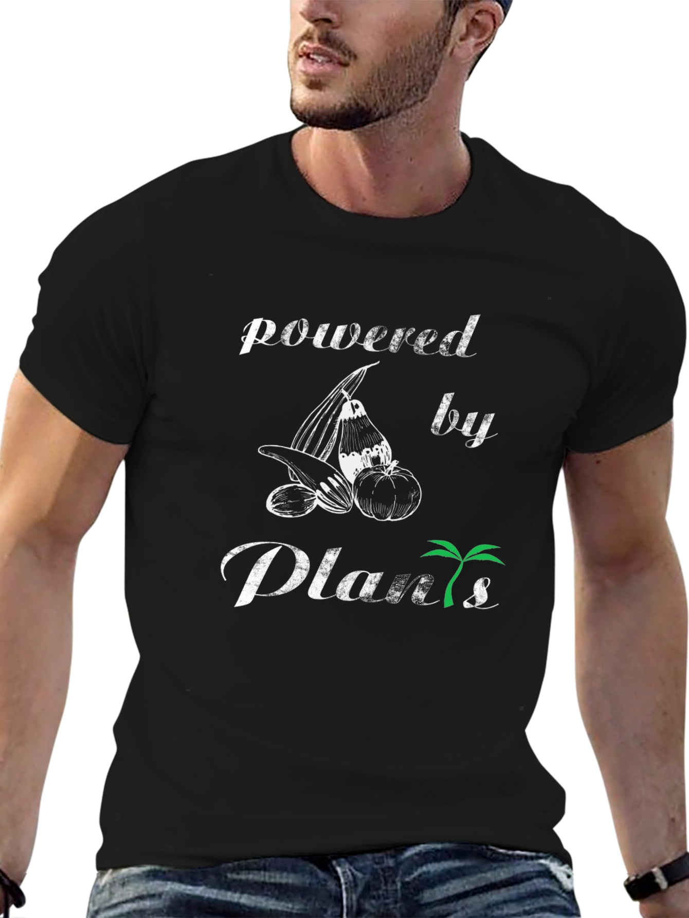 Powered By Plants Graphic T-Shirt - Vegan Lifestyle Tee