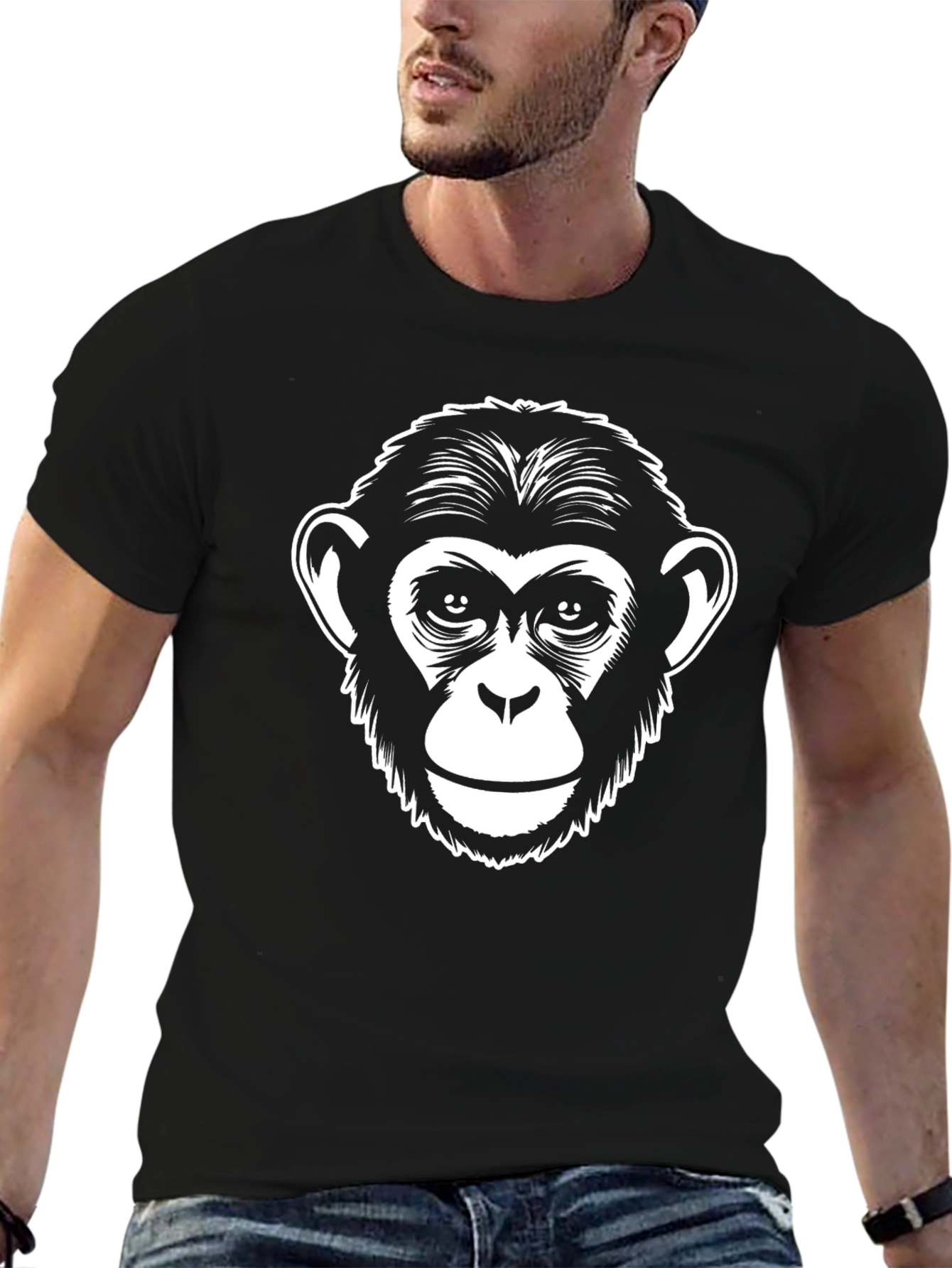 Monkey Graphic Black T-Shirt