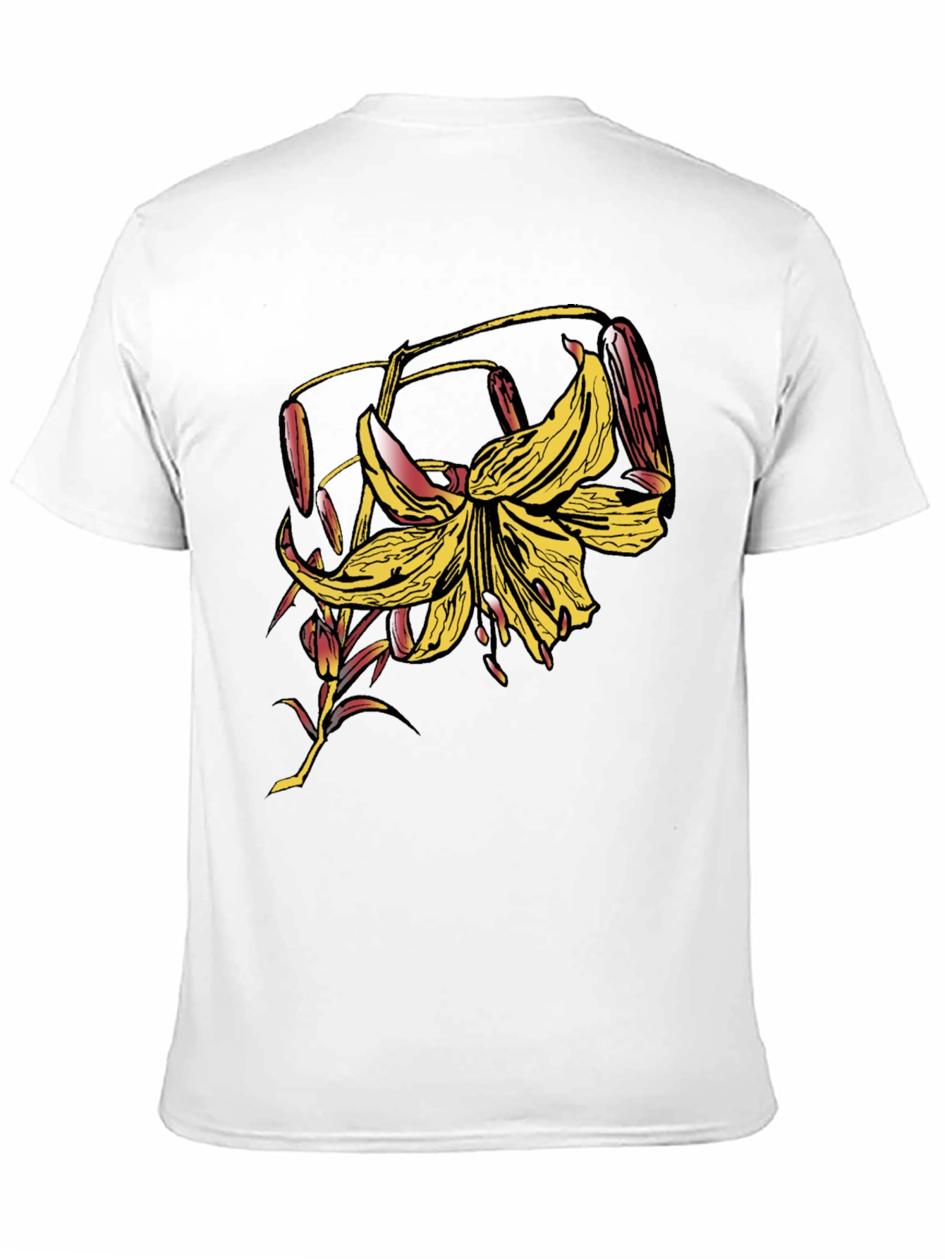 Floral Graphic Print Black T-Shirt