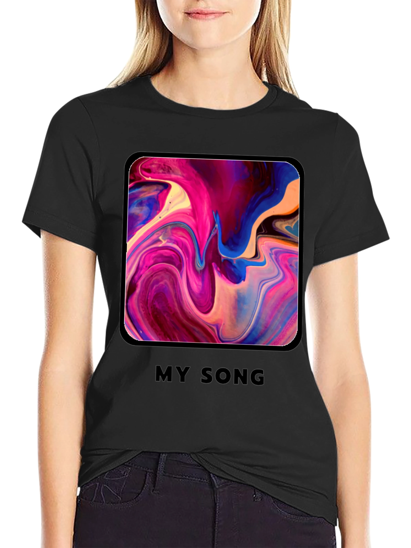Abstract Art My Song Graphic Tee - Modern Print