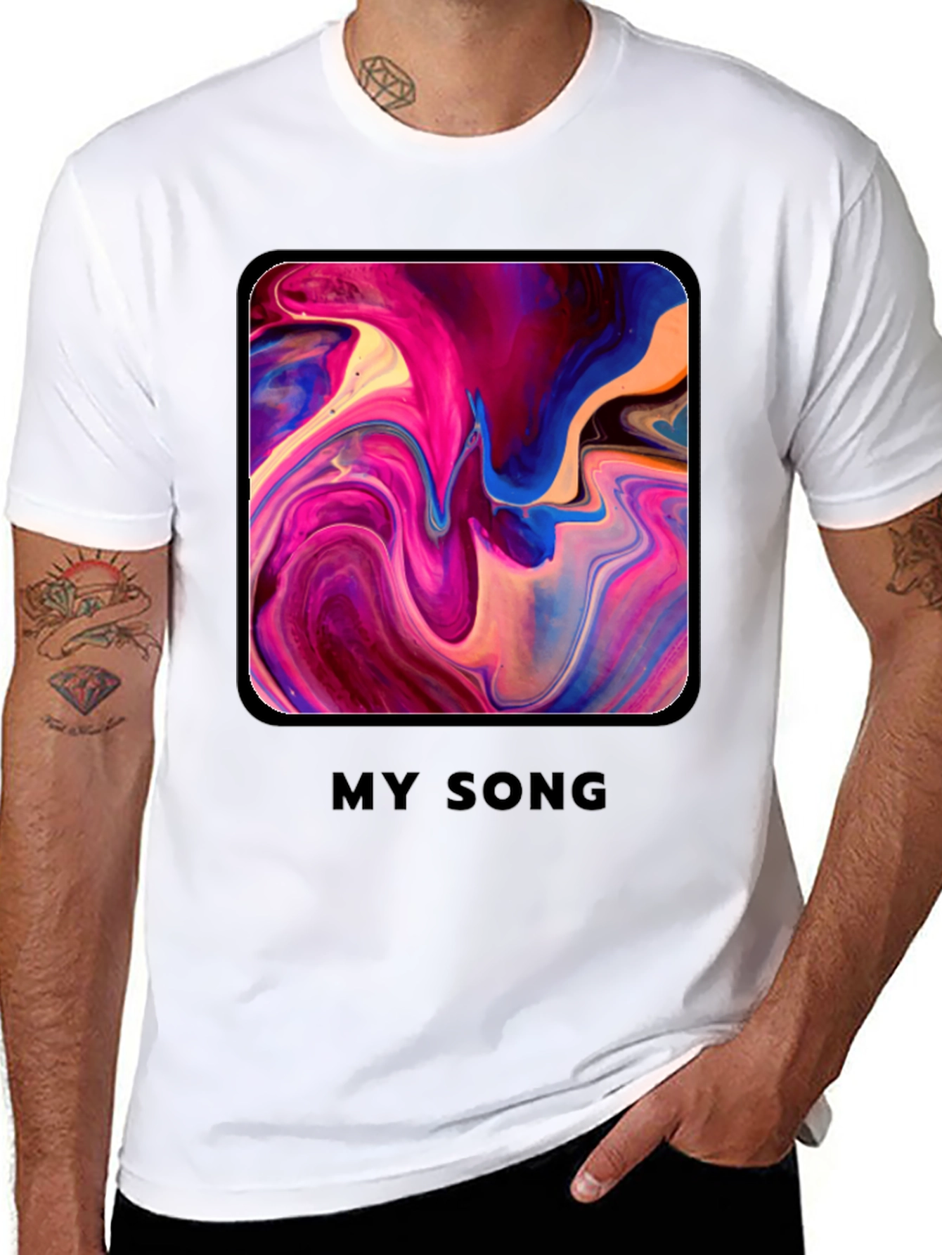 Abstract Art My Song Graphic Tee - Modern Print
