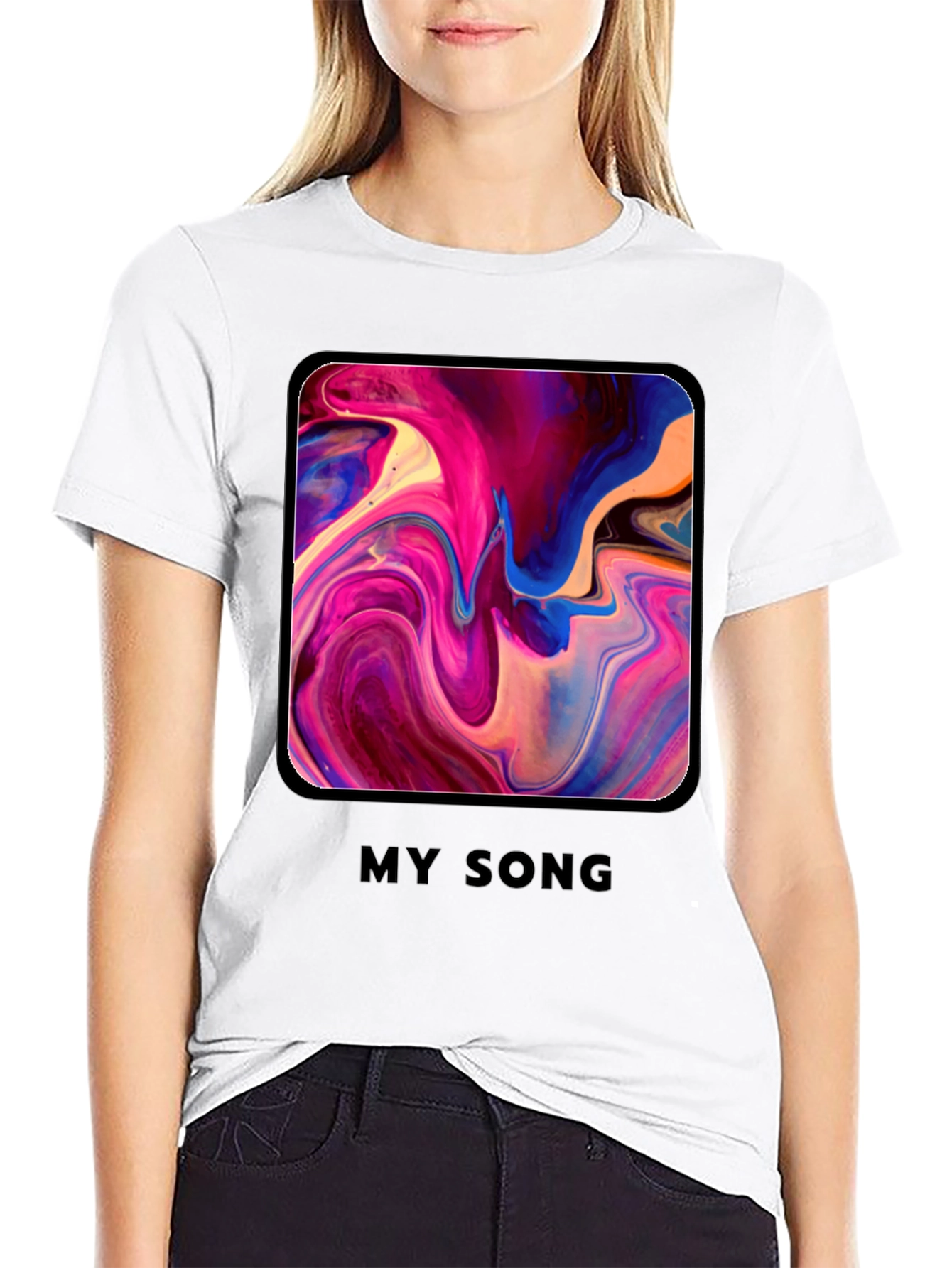 Abstract Art My Song Graphic Tee - Modern Print