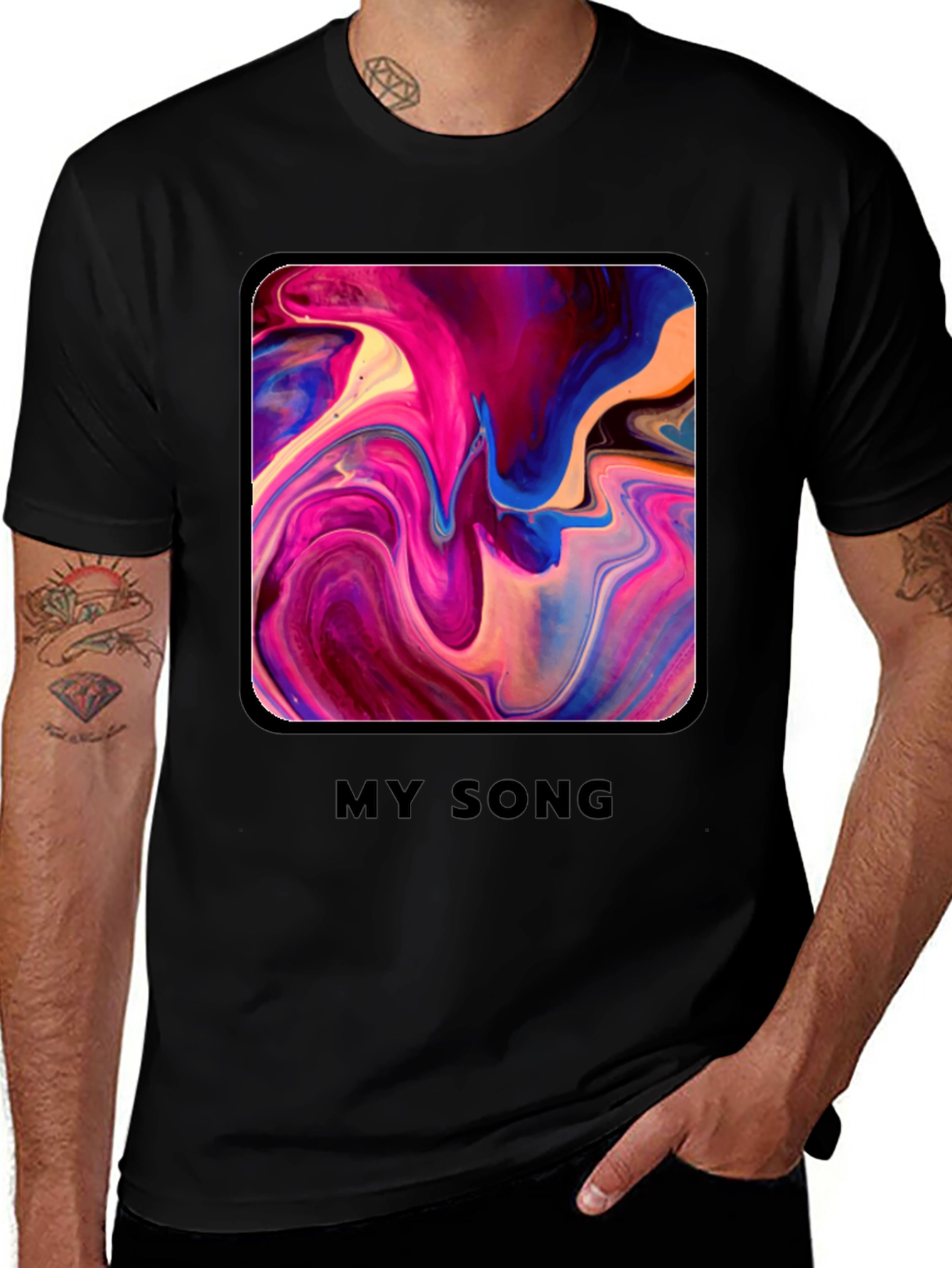 Abstract Art My Song Graphic Tee - Modern Print