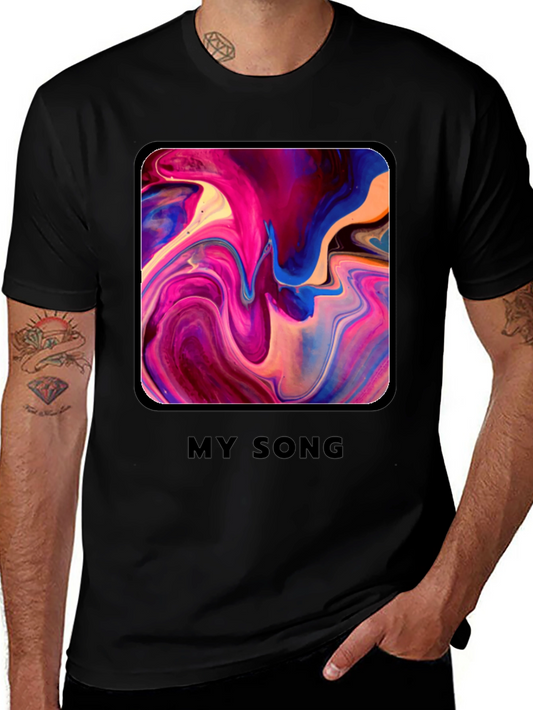 Abstract Art My Song Graphic Tee - Modern Print