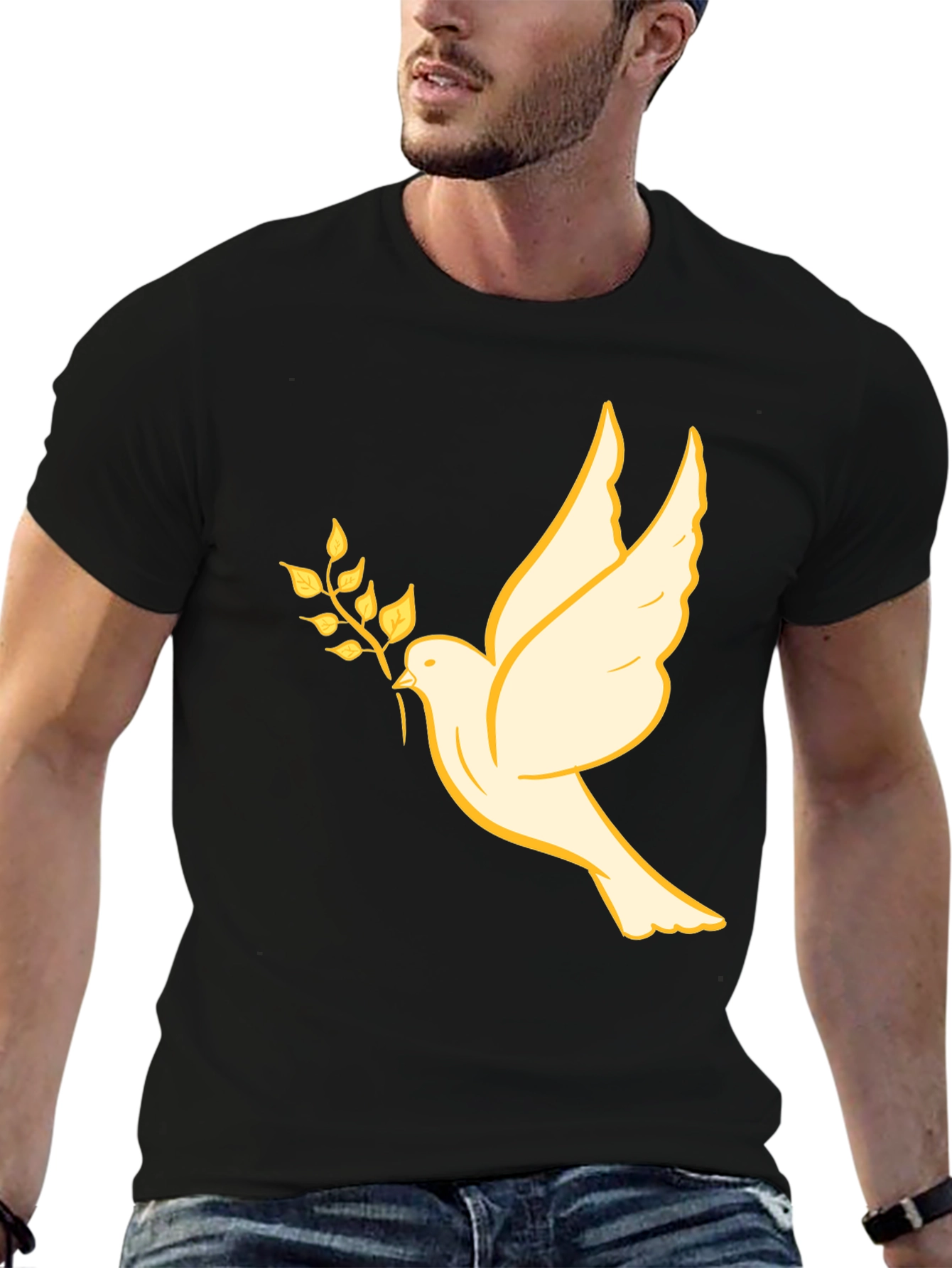 Dove Olive Branch Graphic Tee - Black