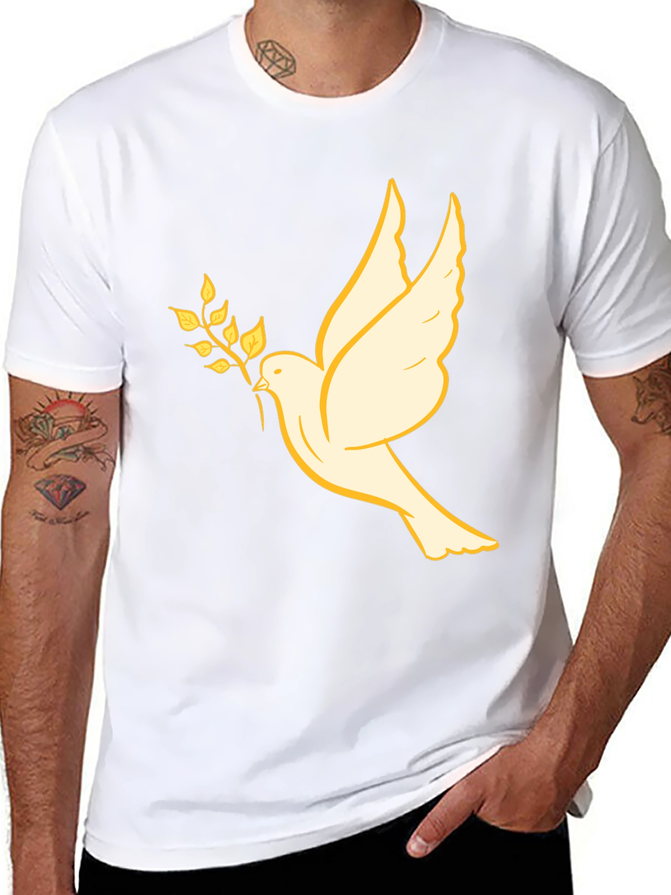 Dove Olive Branch Graphic Tee - Black