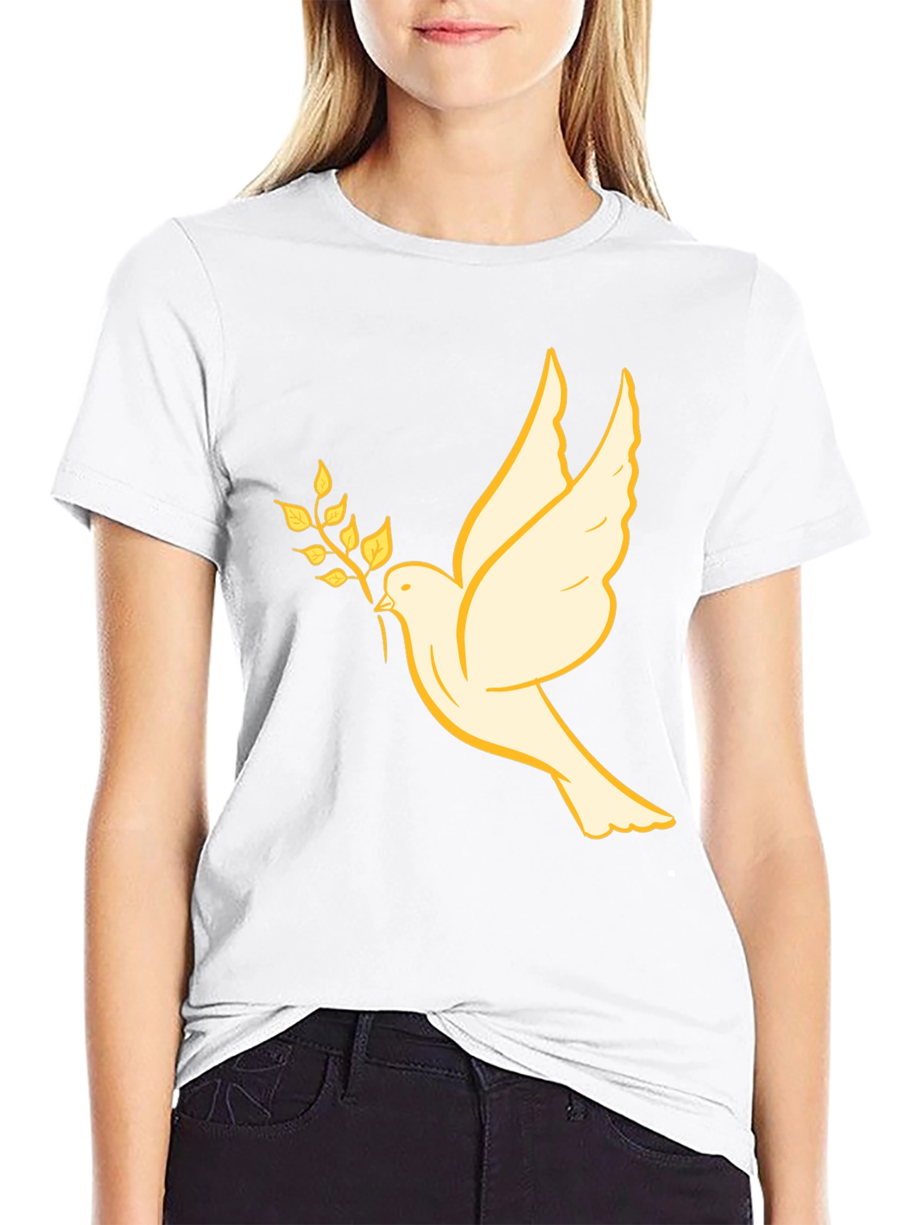 Dove Olive Branch Graphic Tee - Black
