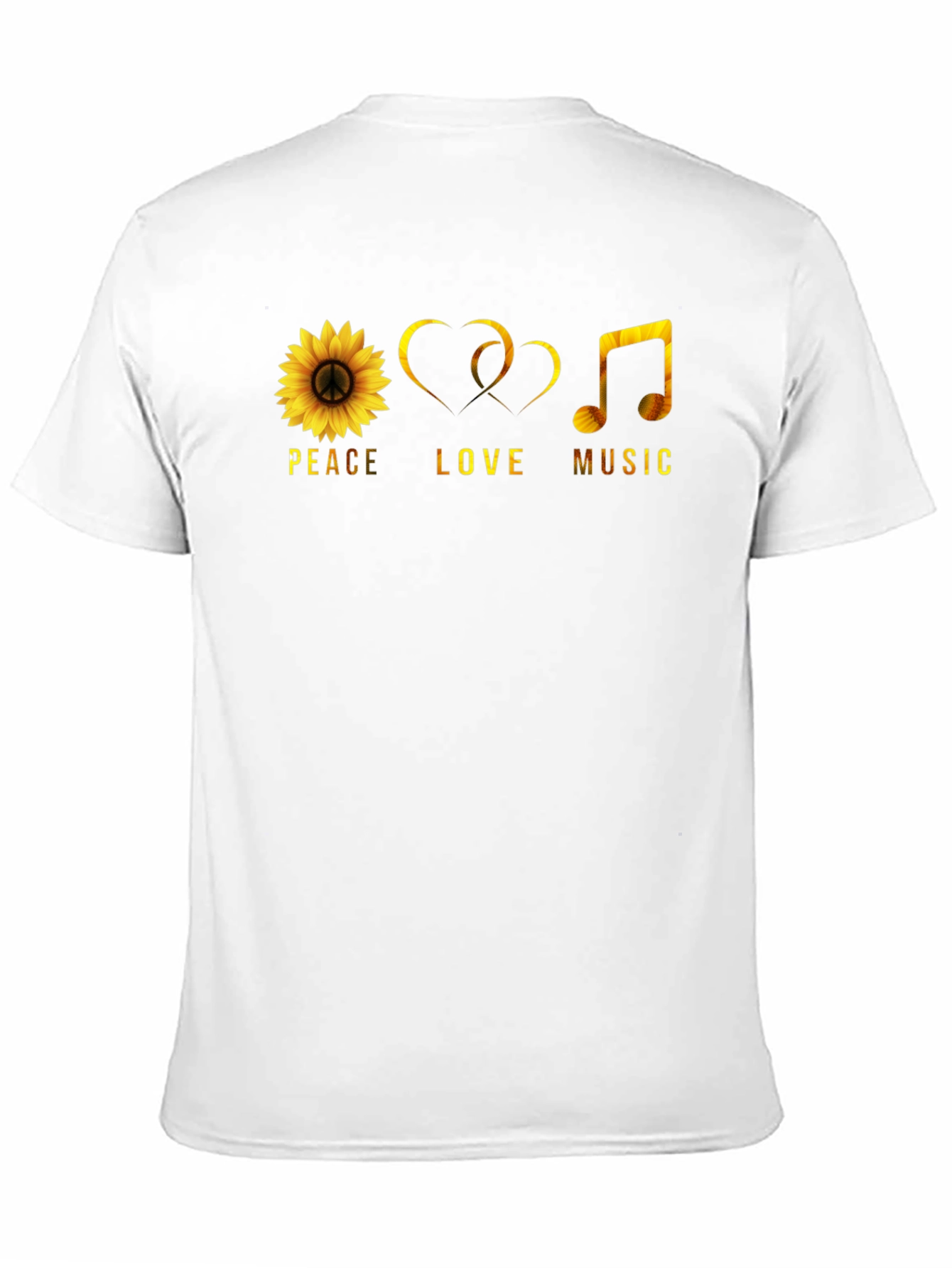 Peace Love Music T-Shirt Sunflower Graphic Tee