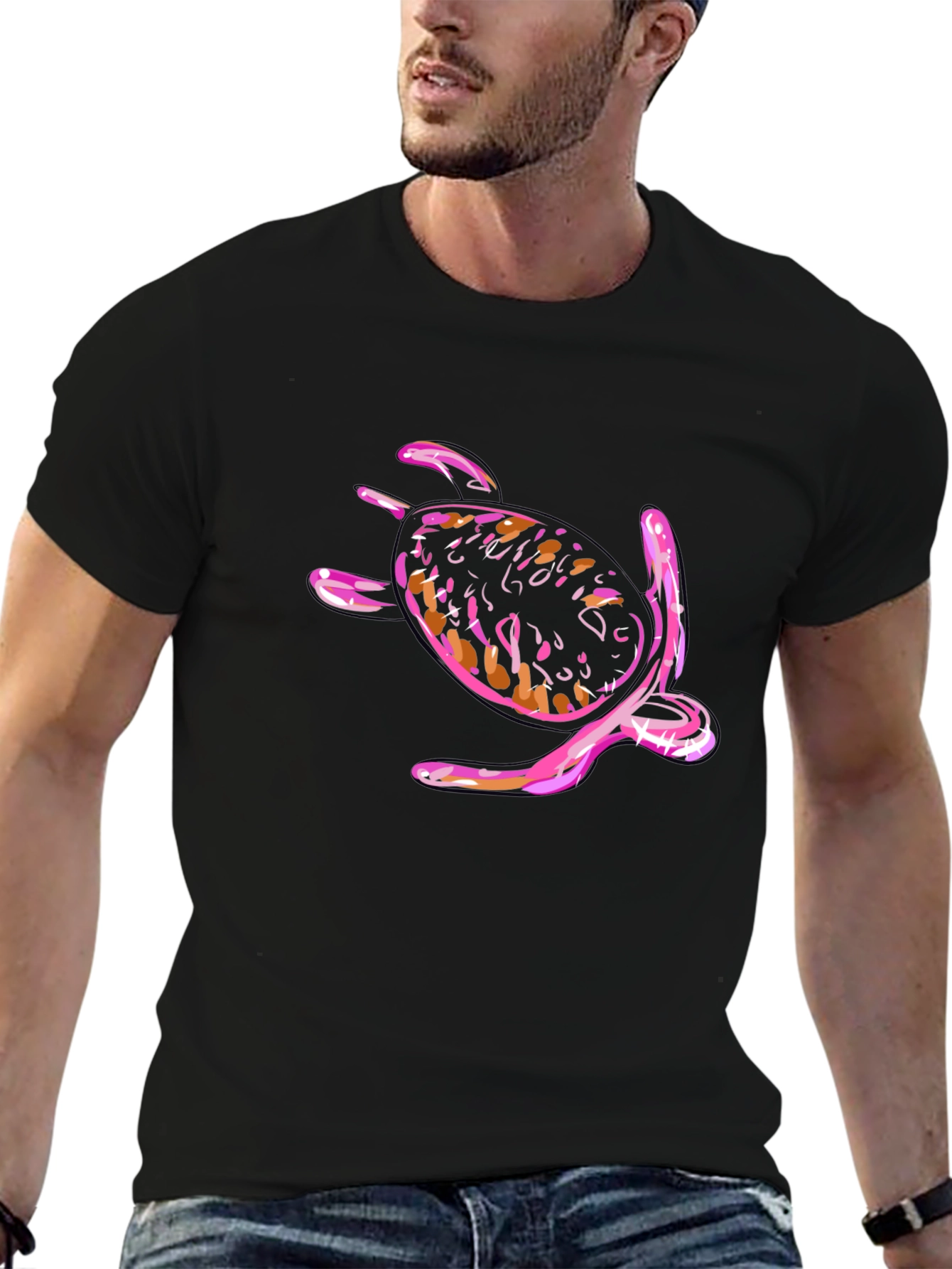 Turtle Graphic Black T-Shirt