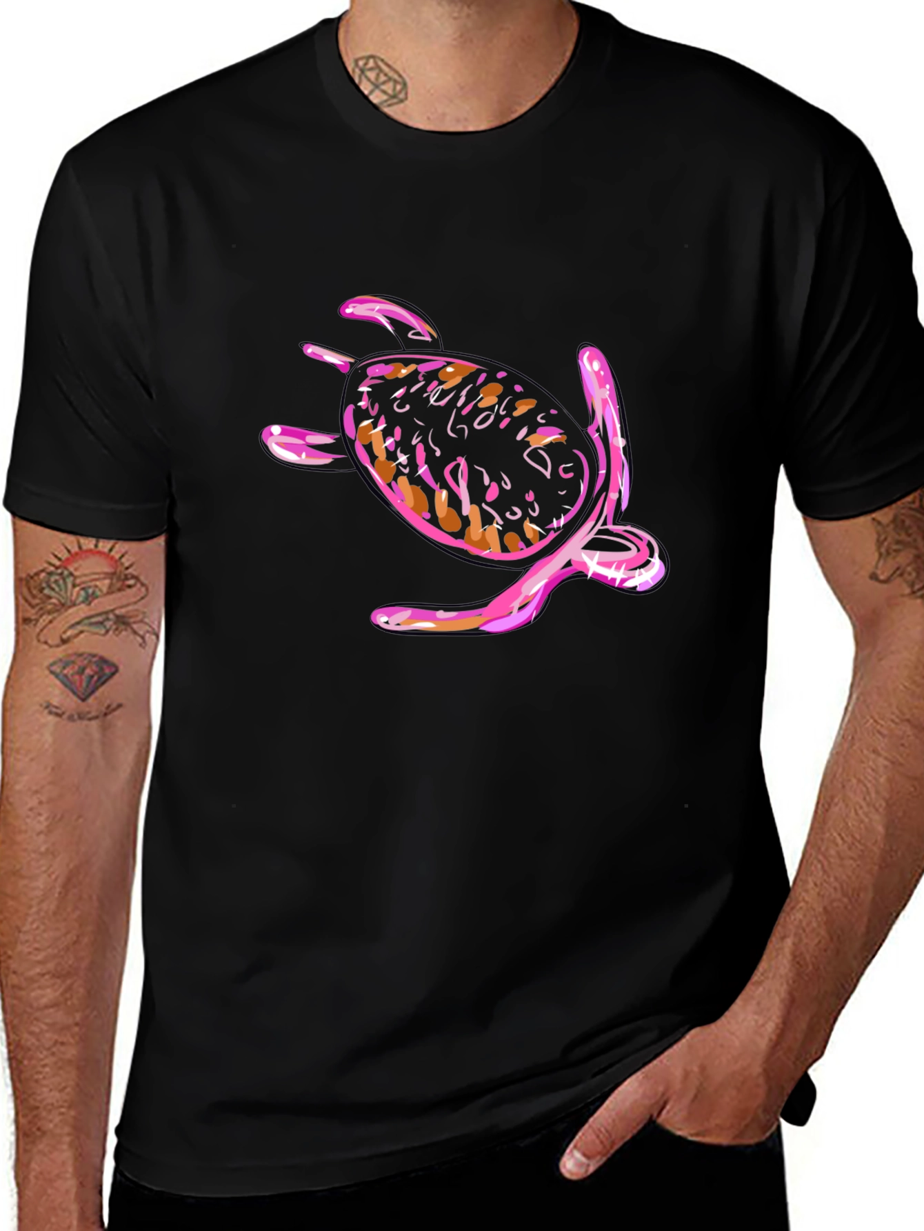 Turtle Graphic Black T-Shirt