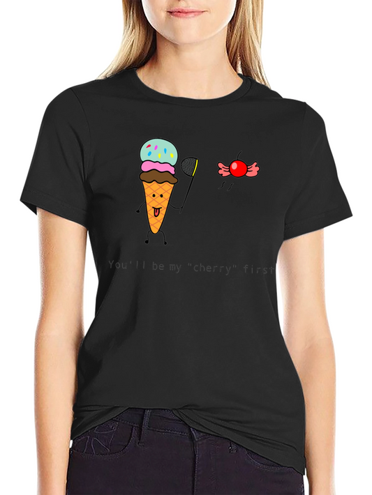 Funny Ice Cream & Cherry T-Shirt