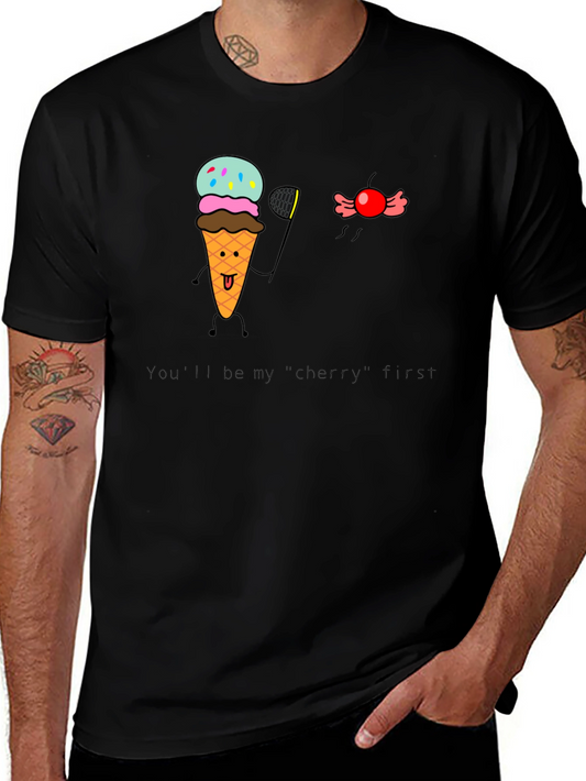 Funny Ice Cream & Cherry T-Shirt