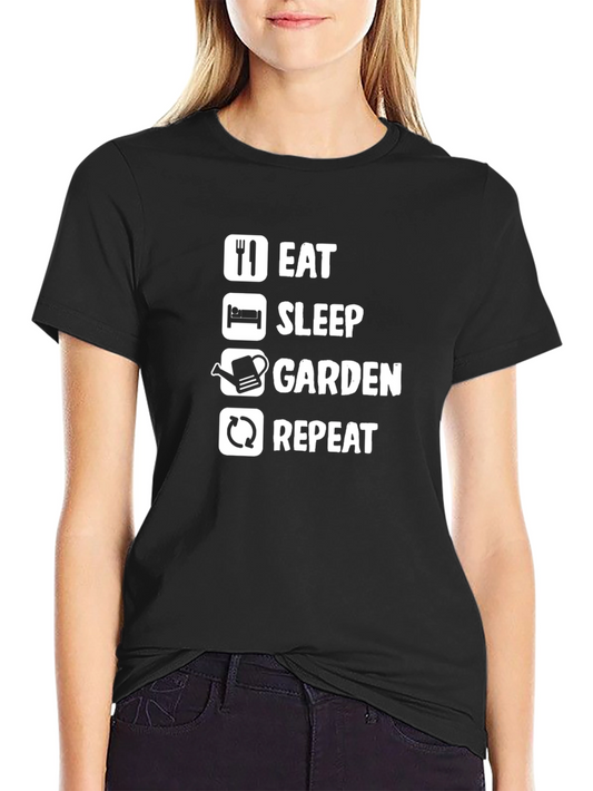 Eat Sleep Garden Repeat T-Shirt - Gardeners Tee