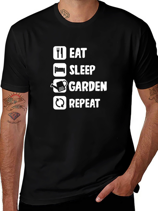 Eat Sleep Garden Repeat T-Shirt - Gardeners Tee