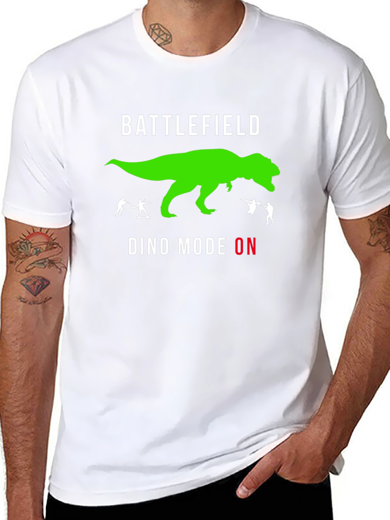 Battlefield Dino Mode ON Black T-Shirt