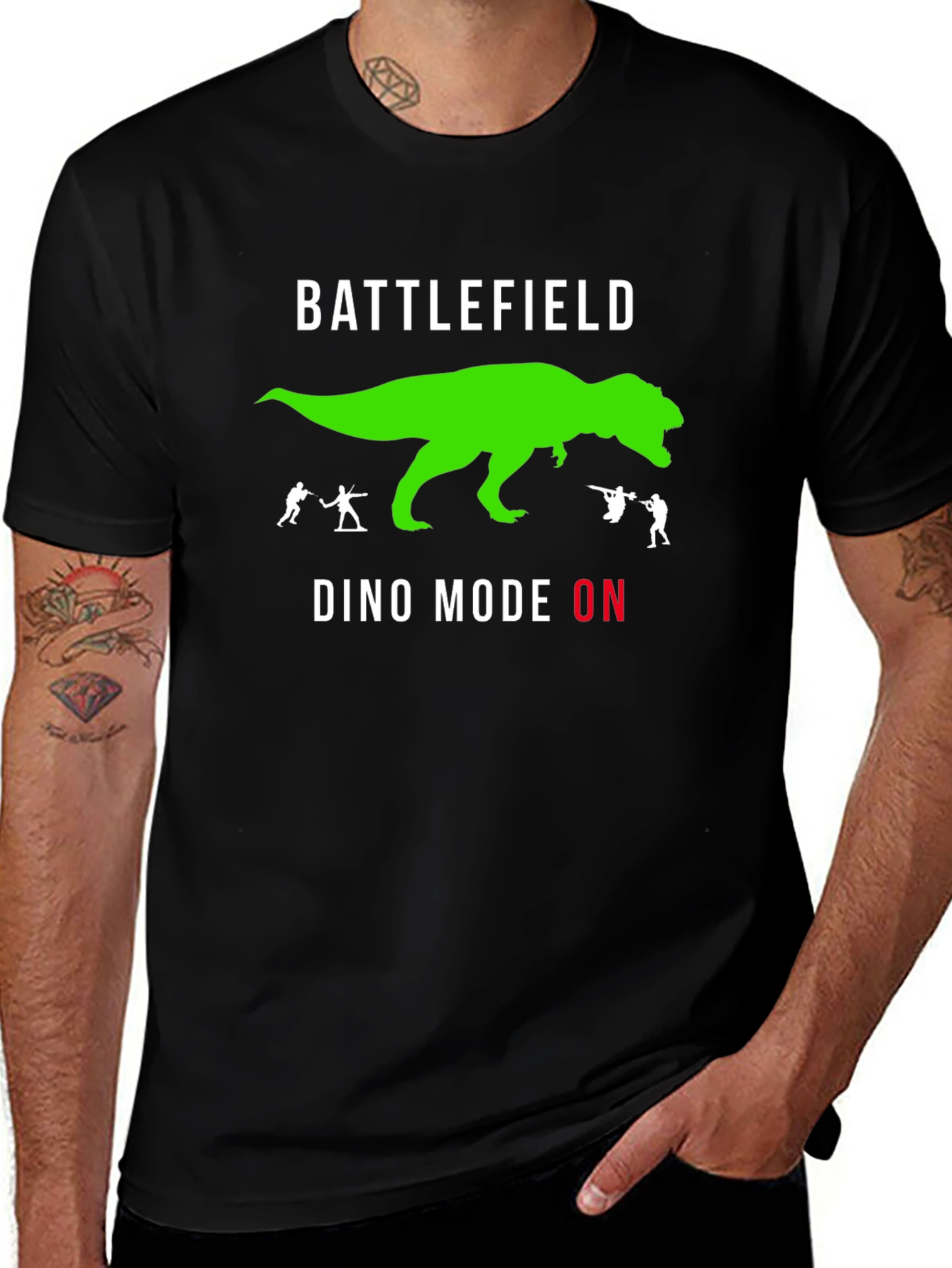 Battlefield Dino Mode ON Black T-Shirt