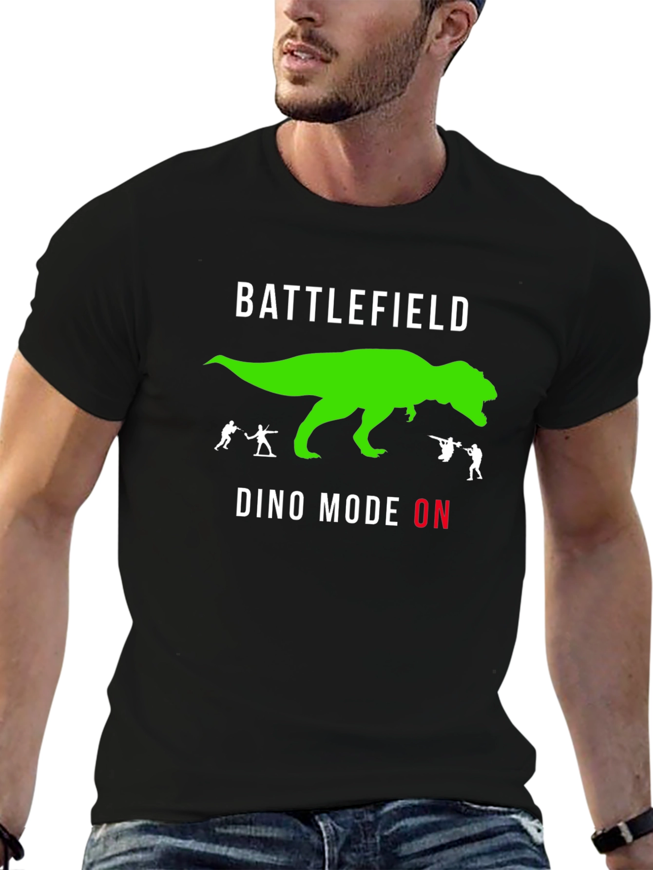 Battlefield Dino Mode ON Black T-Shirt