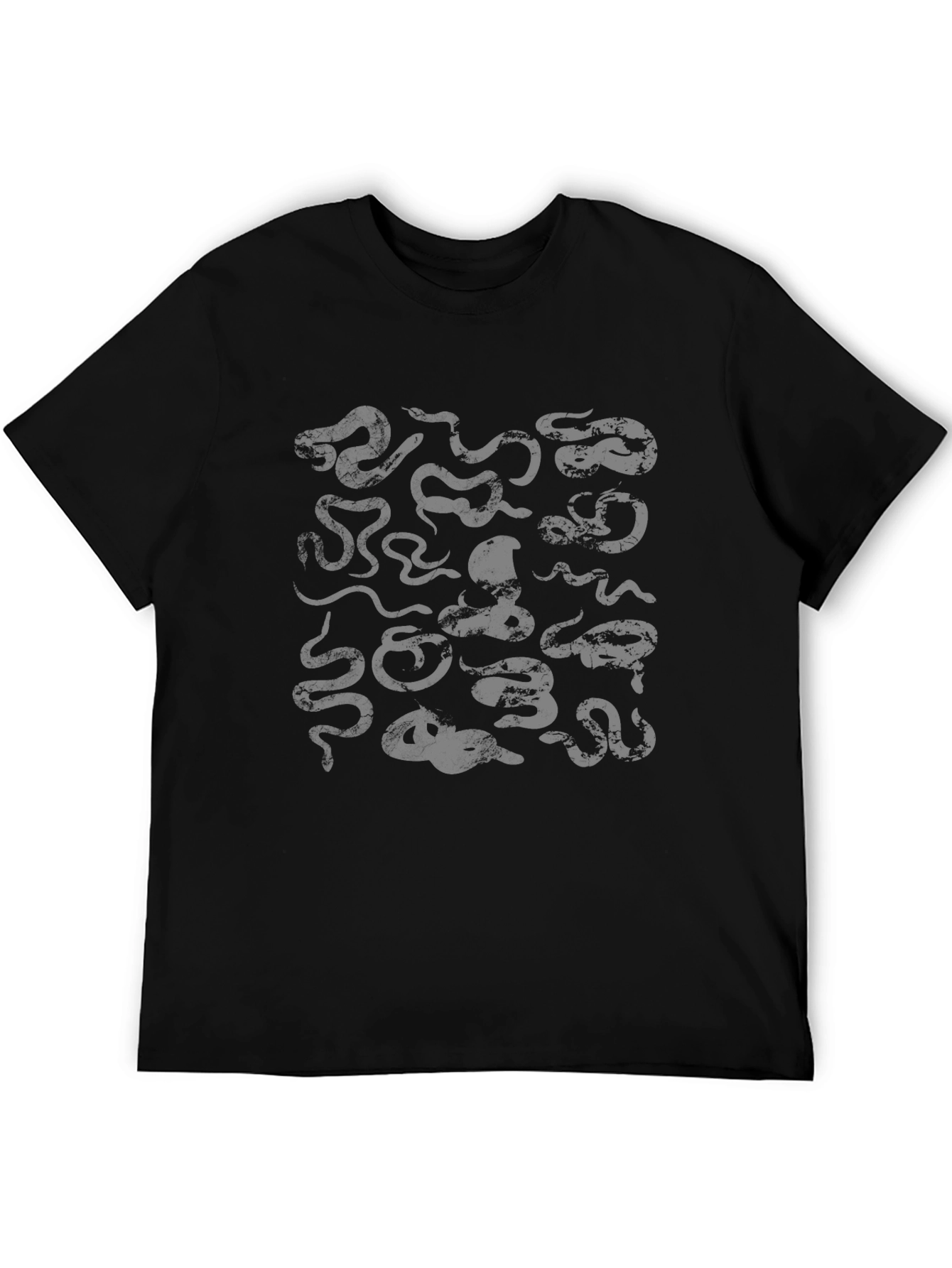 Snake Print Black T-Shirt