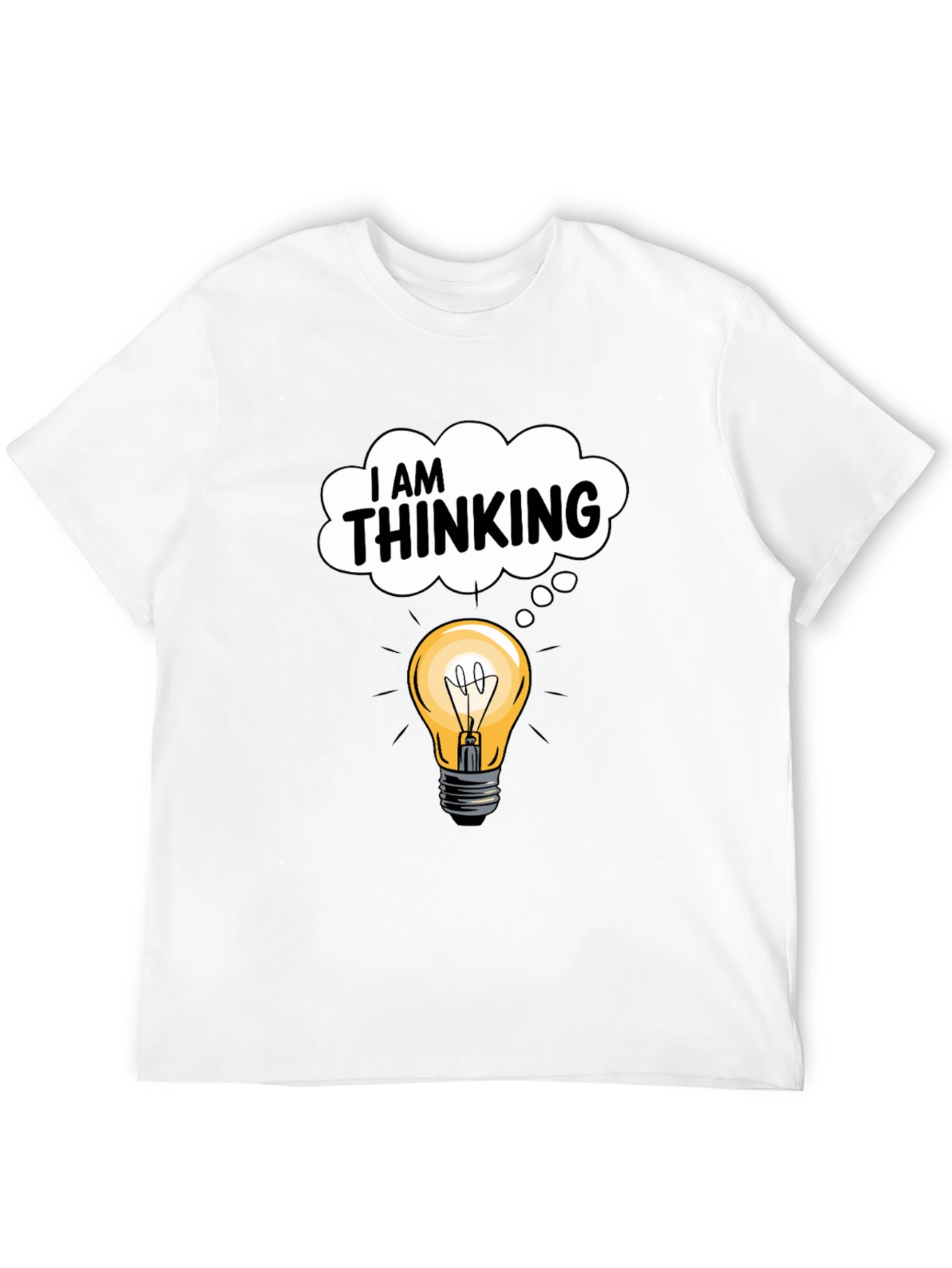 I am Thinking Light Bulb Black Graphic Tee