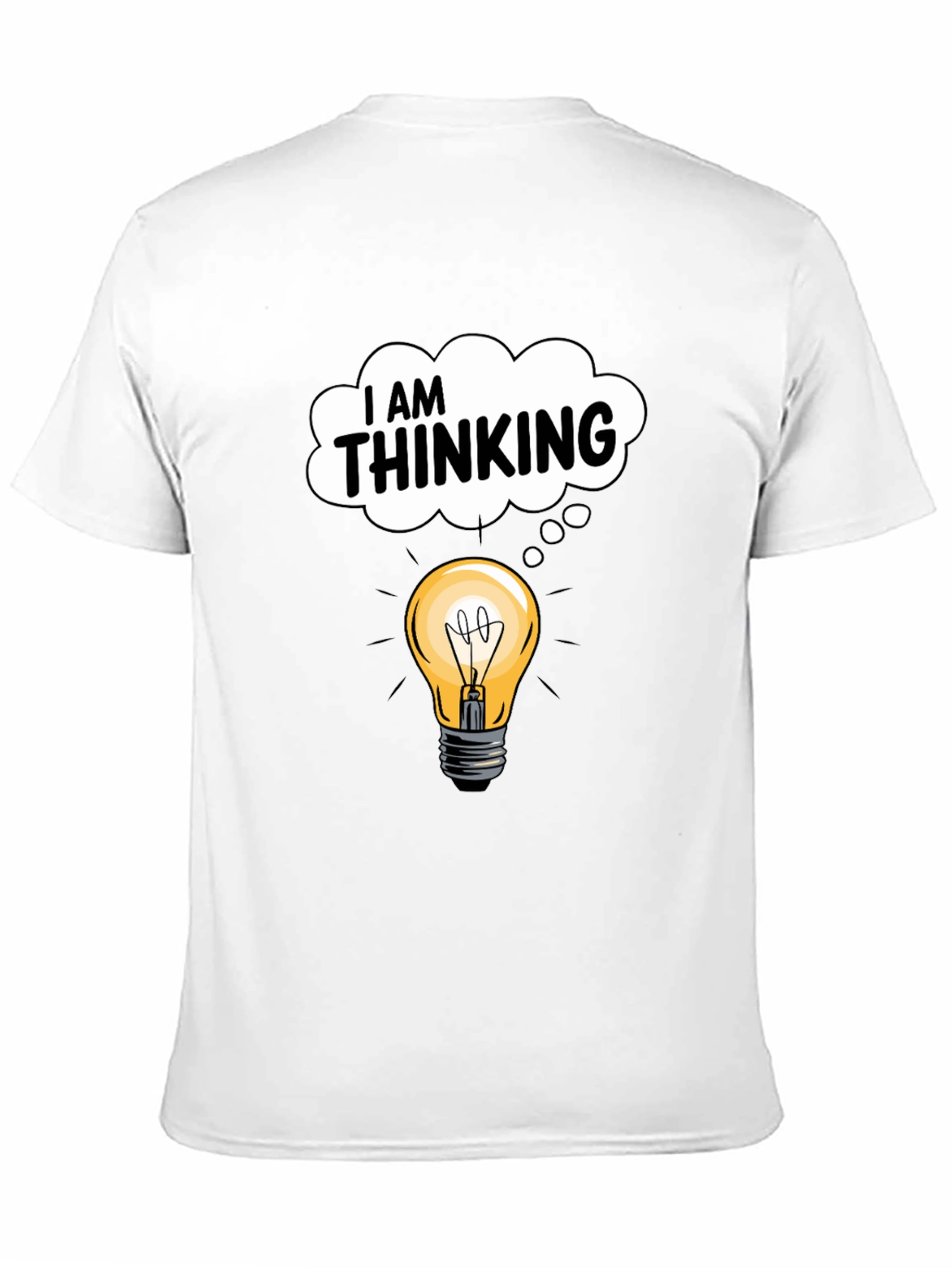 I am Thinking Light Bulb Black Graphic Tee