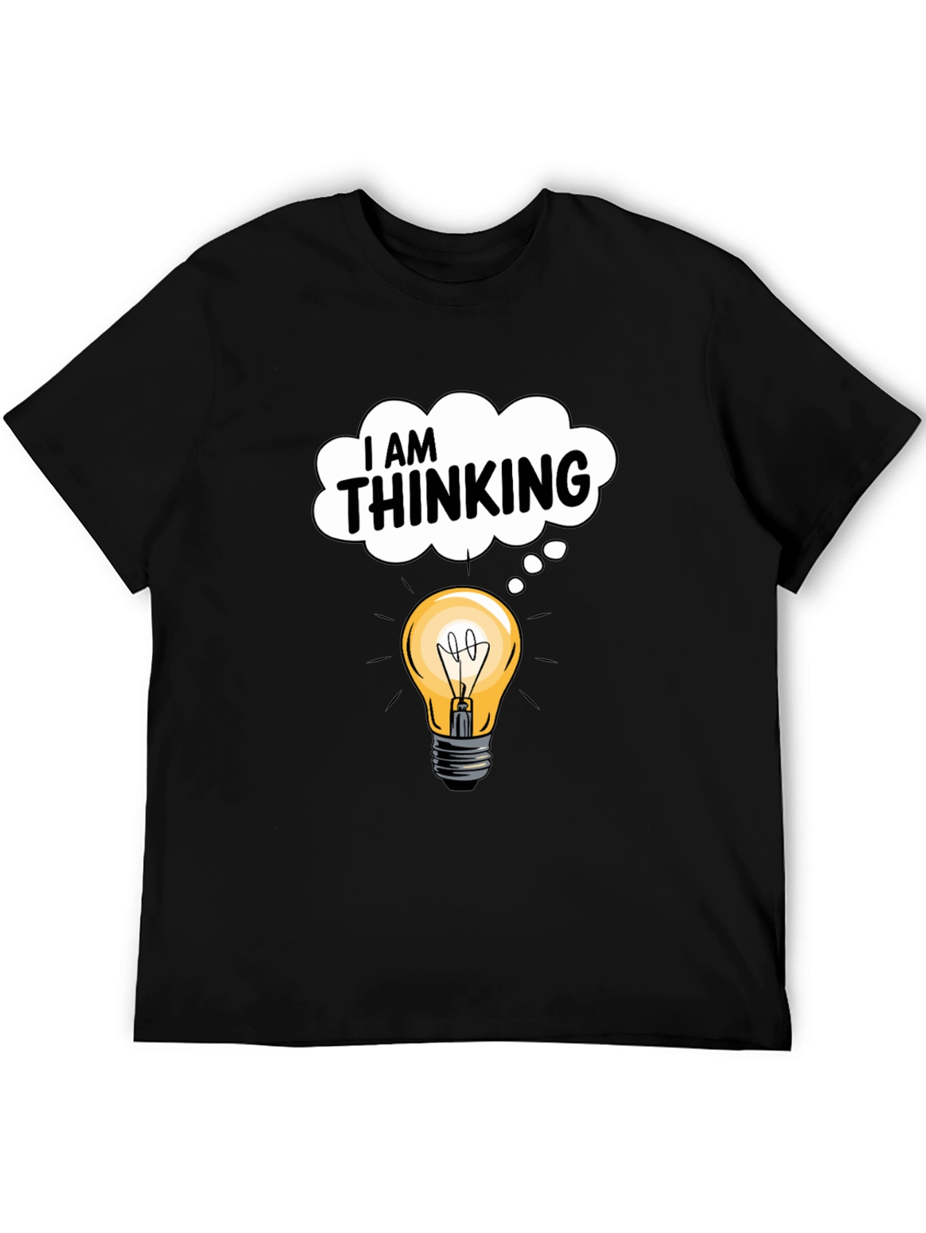 I am Thinking Light Bulb Black Graphic Tee