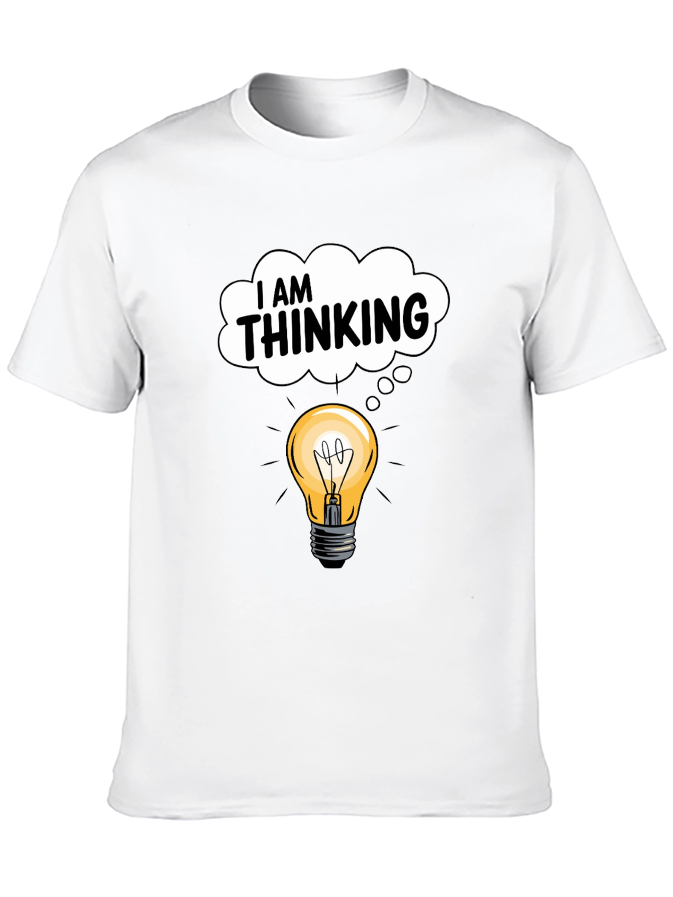 I am Thinking Light Bulb Black Graphic Tee