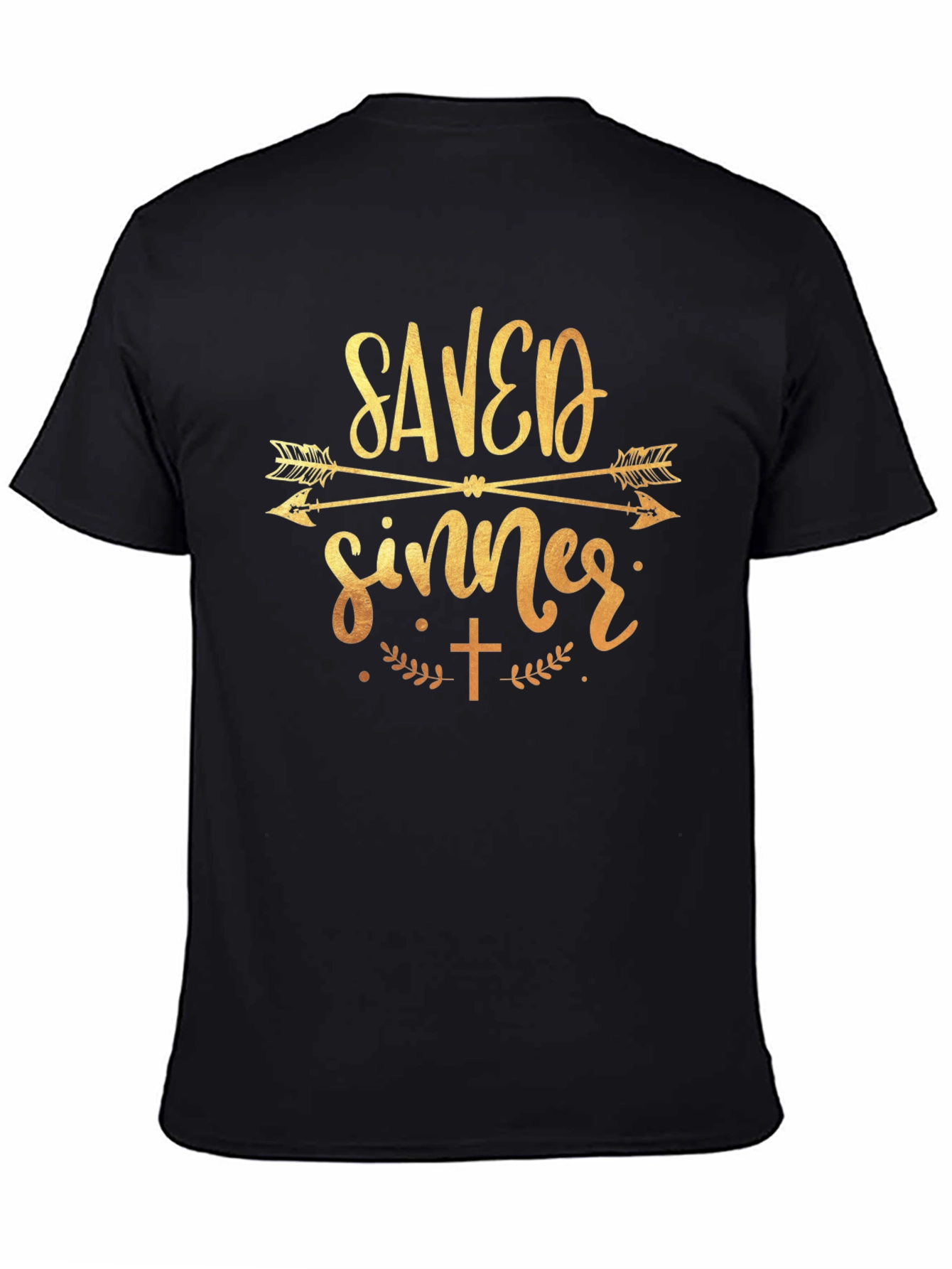 Saved Sinner Graphic Tee - Black Cotton T-Shirt