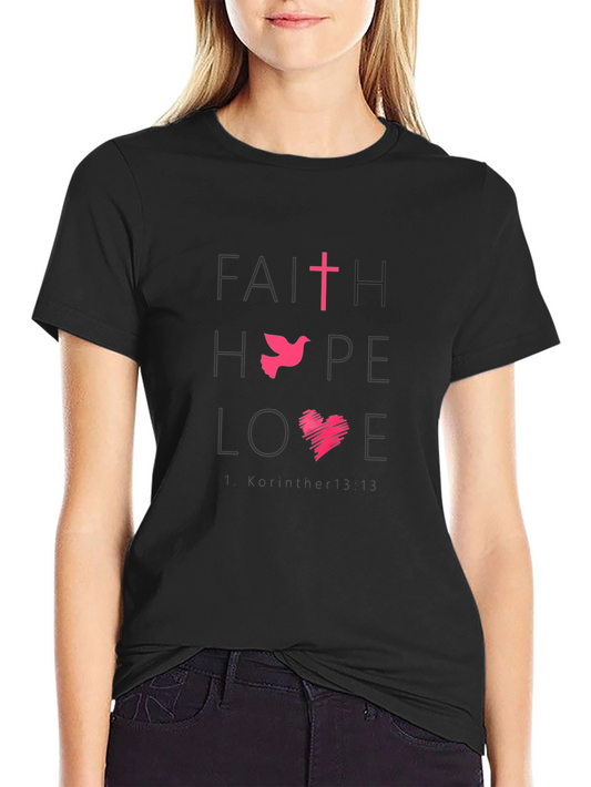 Faith Hope Love Graphic Tee - Black
